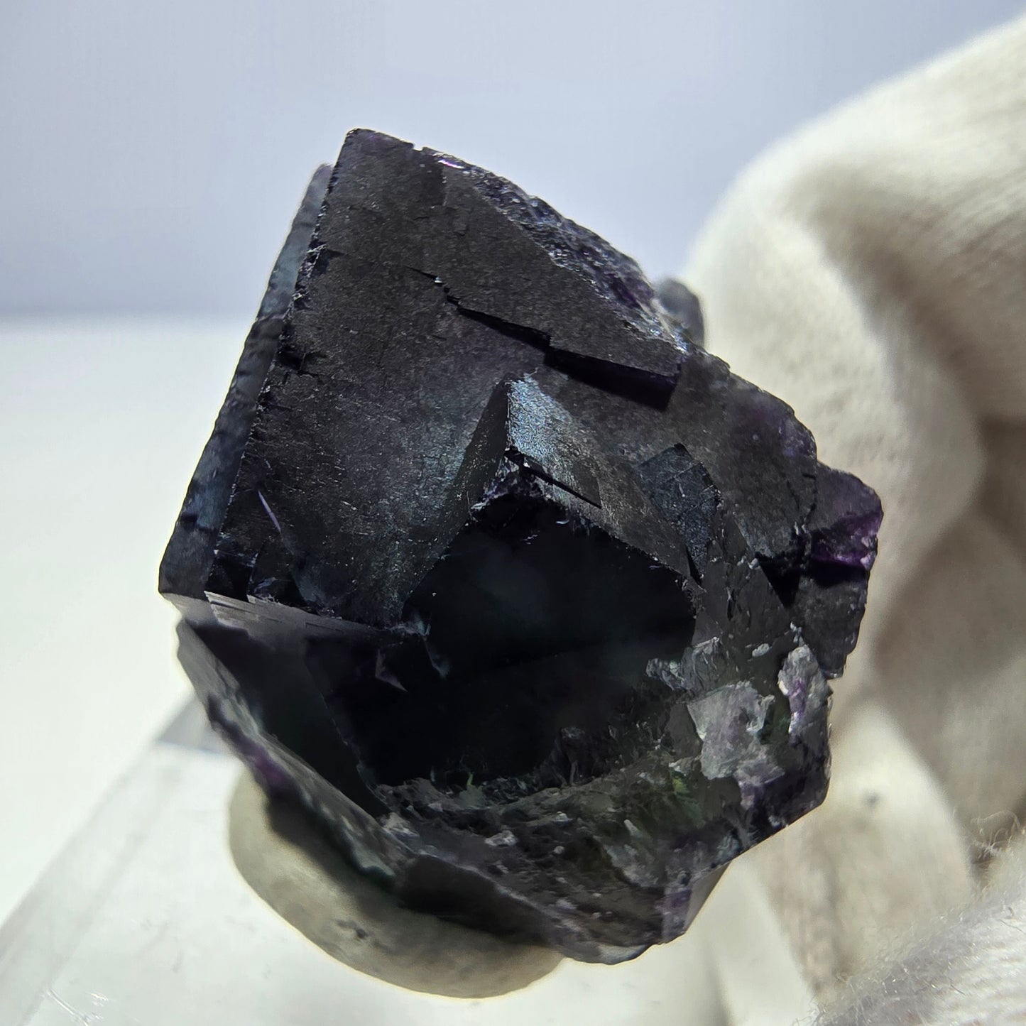 Klare Phantom Fluorit Würfel Stufe zonal grün lila Okorusu, Namibia 29*22*23mm