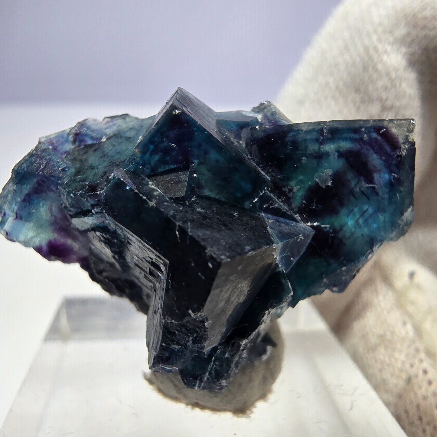 Phantom Fluorit Würfel Stufe, zonal - Neuer Fund! Okorusu, Namibia 30*24*16mm