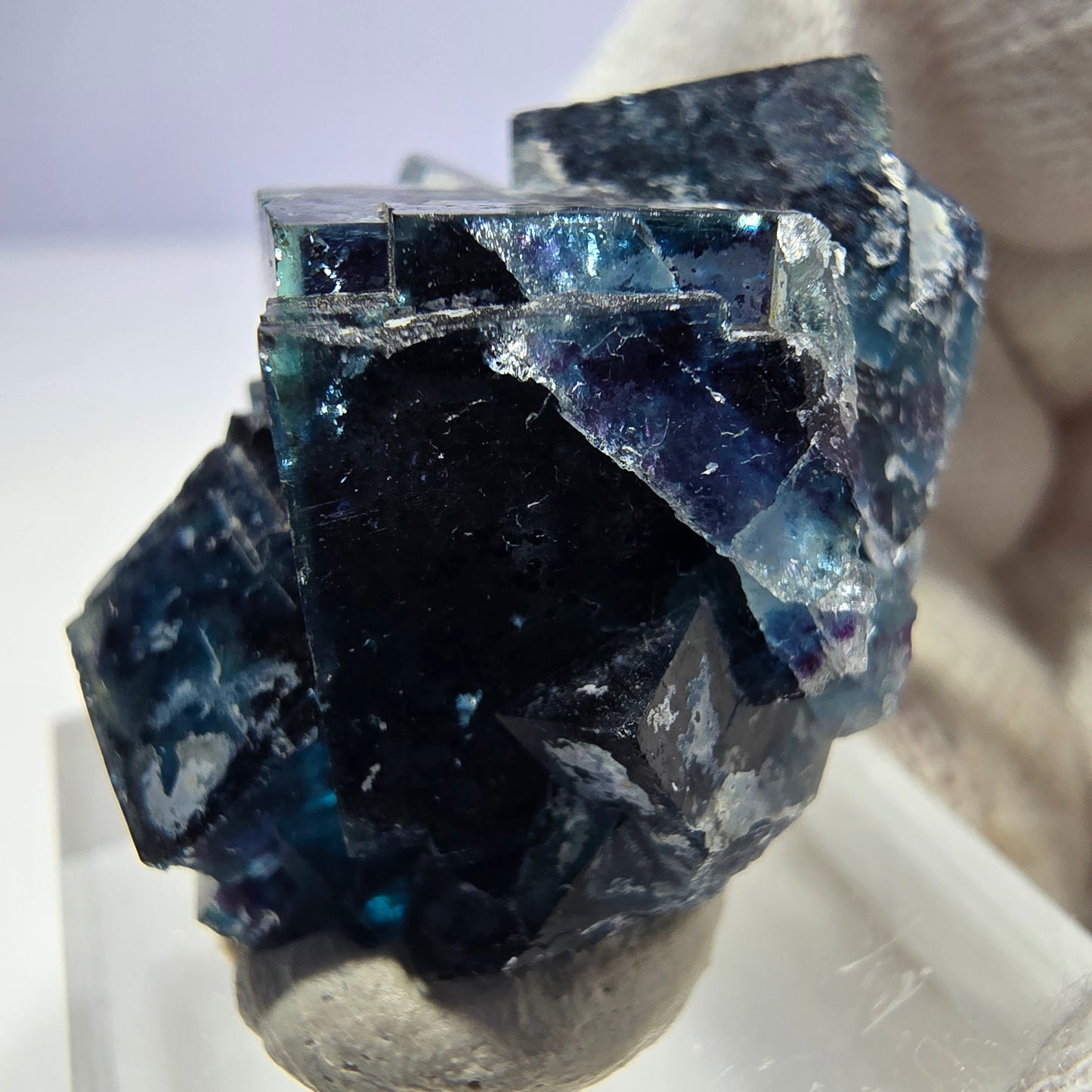 Phantom Fluorit Würfel Stufe, zonal - Neuer Fund! Okorusu, Namibia 32*27*17mm