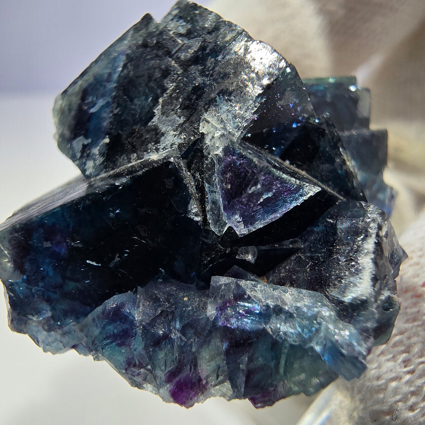 Phantom Fluorit Würfel Stufe, zonal - Neuer Fund! Okorusu, Namibia 32*27*17mm