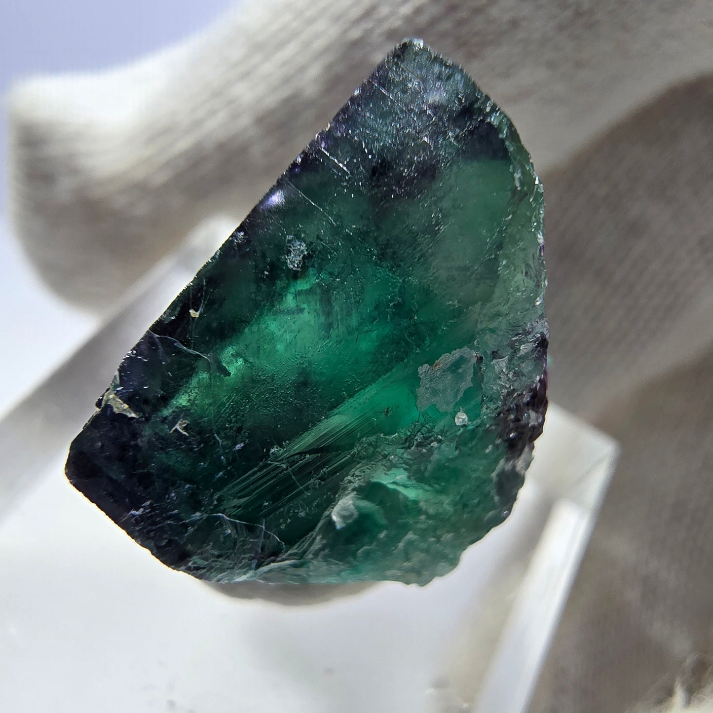 Rare Phantom Fluorite Cube, zonal green purple Okorusu, Namibia 22*22*13mm