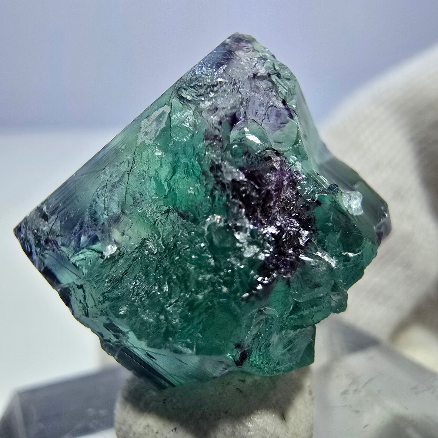 Rare Phantom Fluorite Cube, zonal green purple Okorusu, Namibia 22*22*13mm