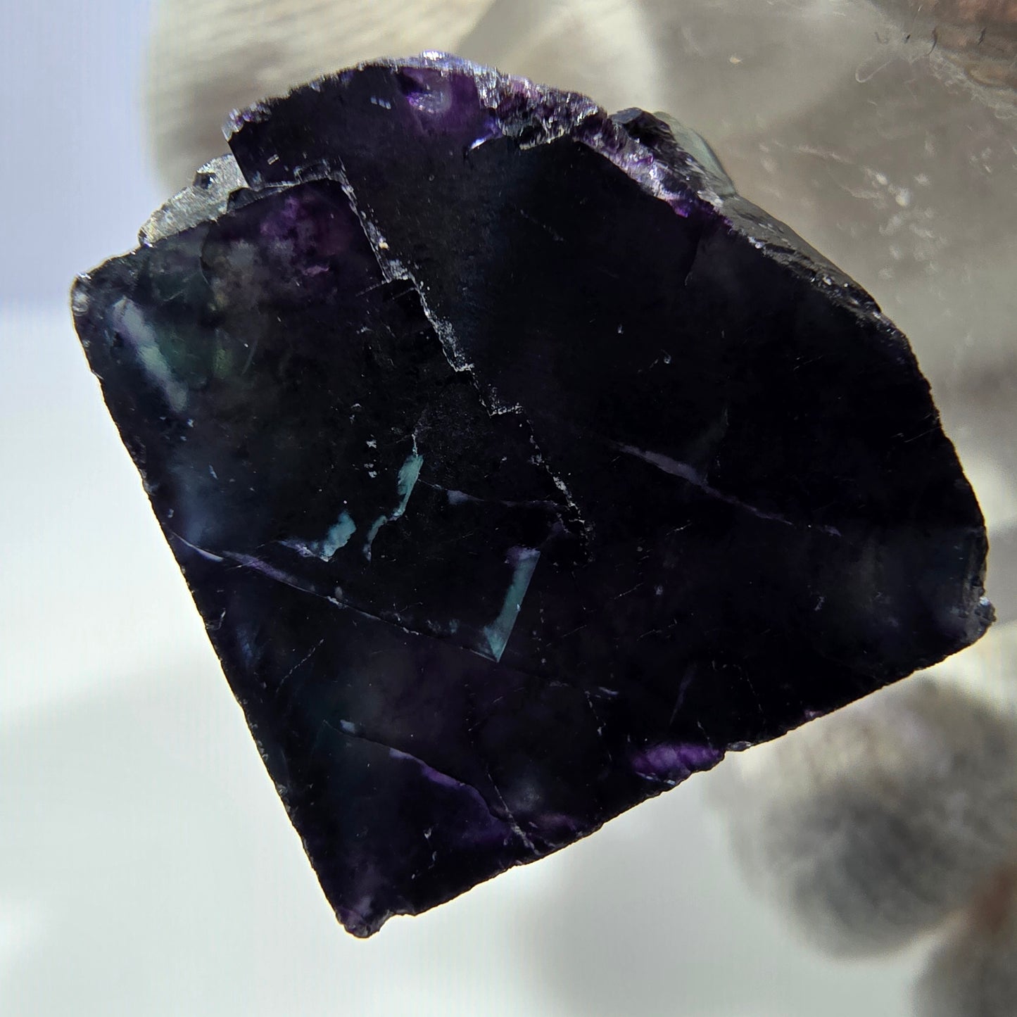 Seltener Phantom Fluorit Würfel, zonal grün lila Okorusu, Namibia 26*25*18mm