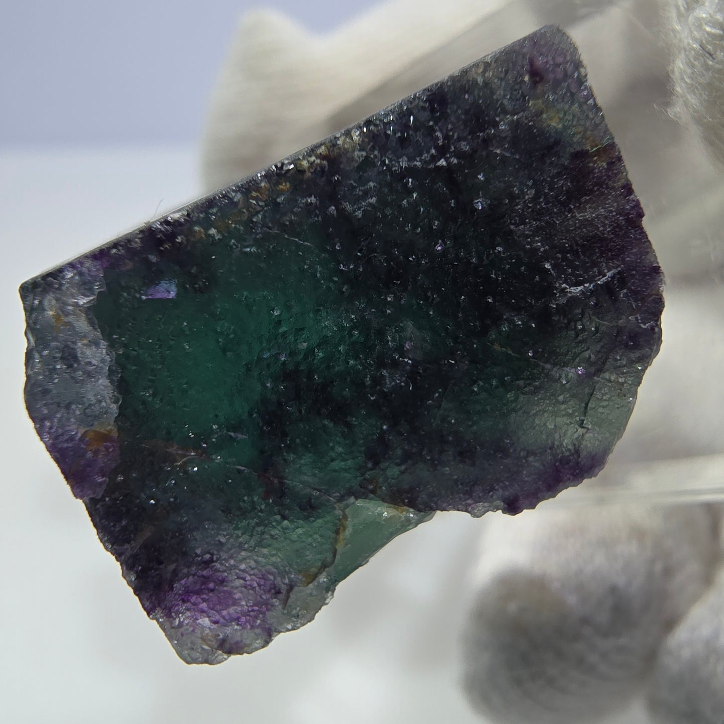 Rare cube de fluorite fantôme, vert violet zonal Okorusu, Namibie 29*28*15 mm