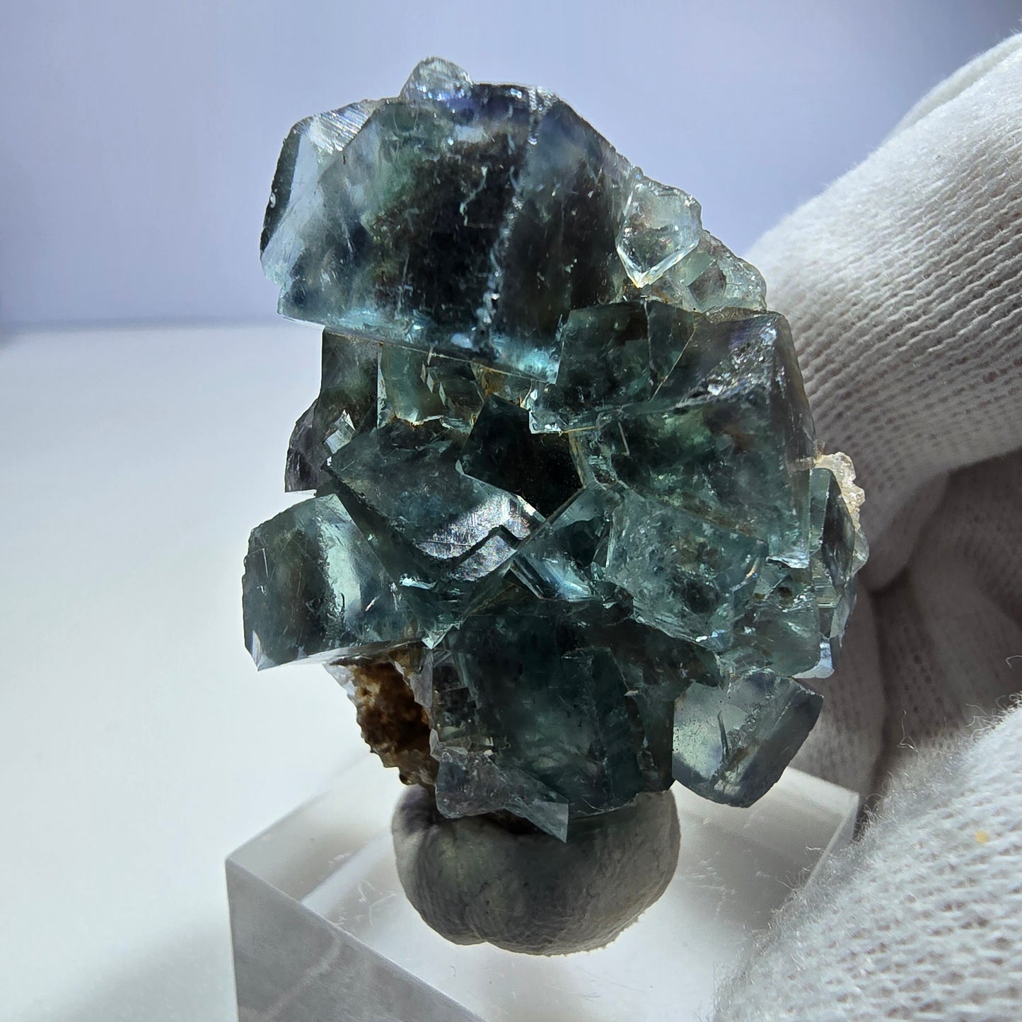 Seltene Phantom Fluorit Würfel Stufe, grün braun Okorusu, Namibia 44*28*25mm