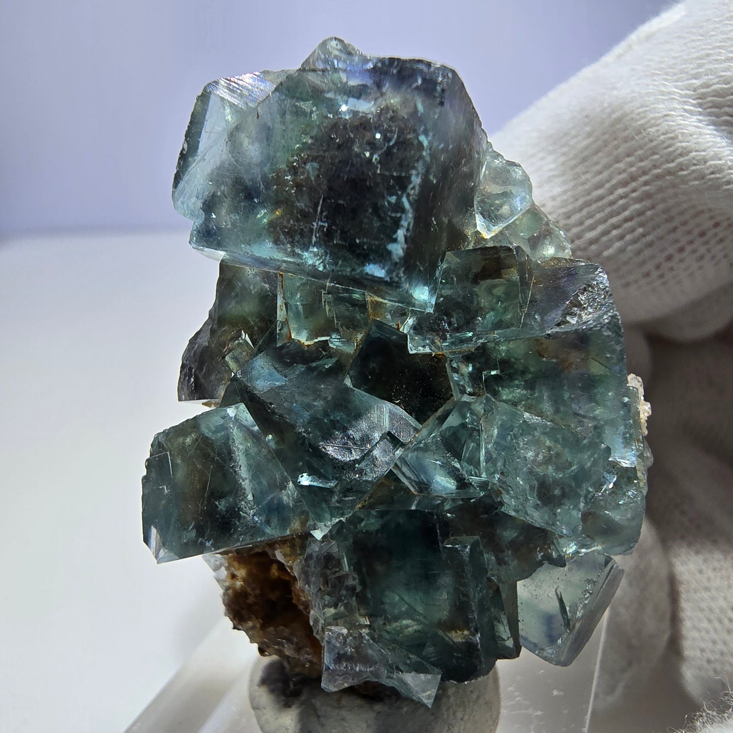 Seltene Phantom Fluorit Würfel Stufe, grün braun Okorusu, Namibia 44*28*25mm