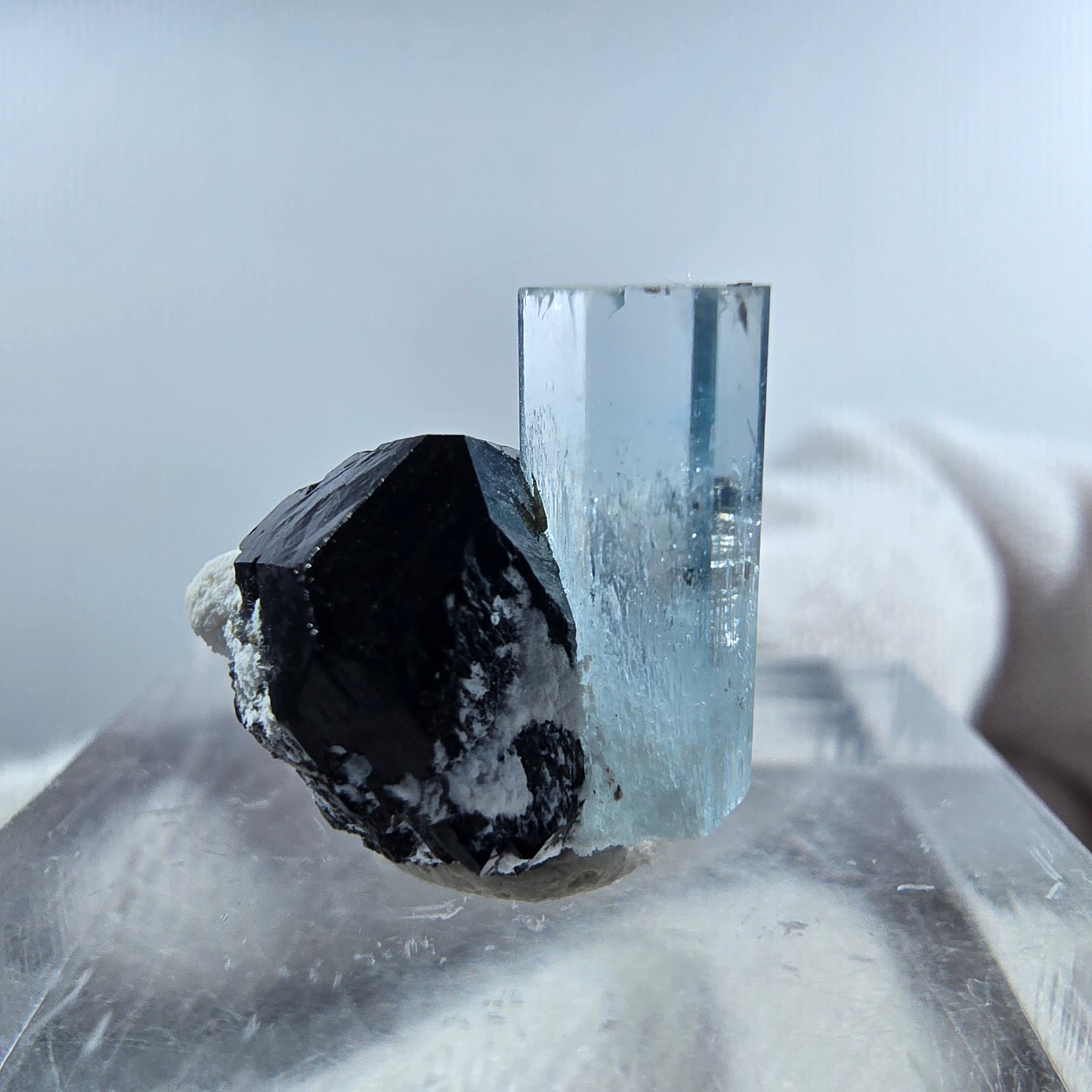 Aigue-marine Setlene, tourmaline Schörl stade Erongo, Namibie 13*14*10mm