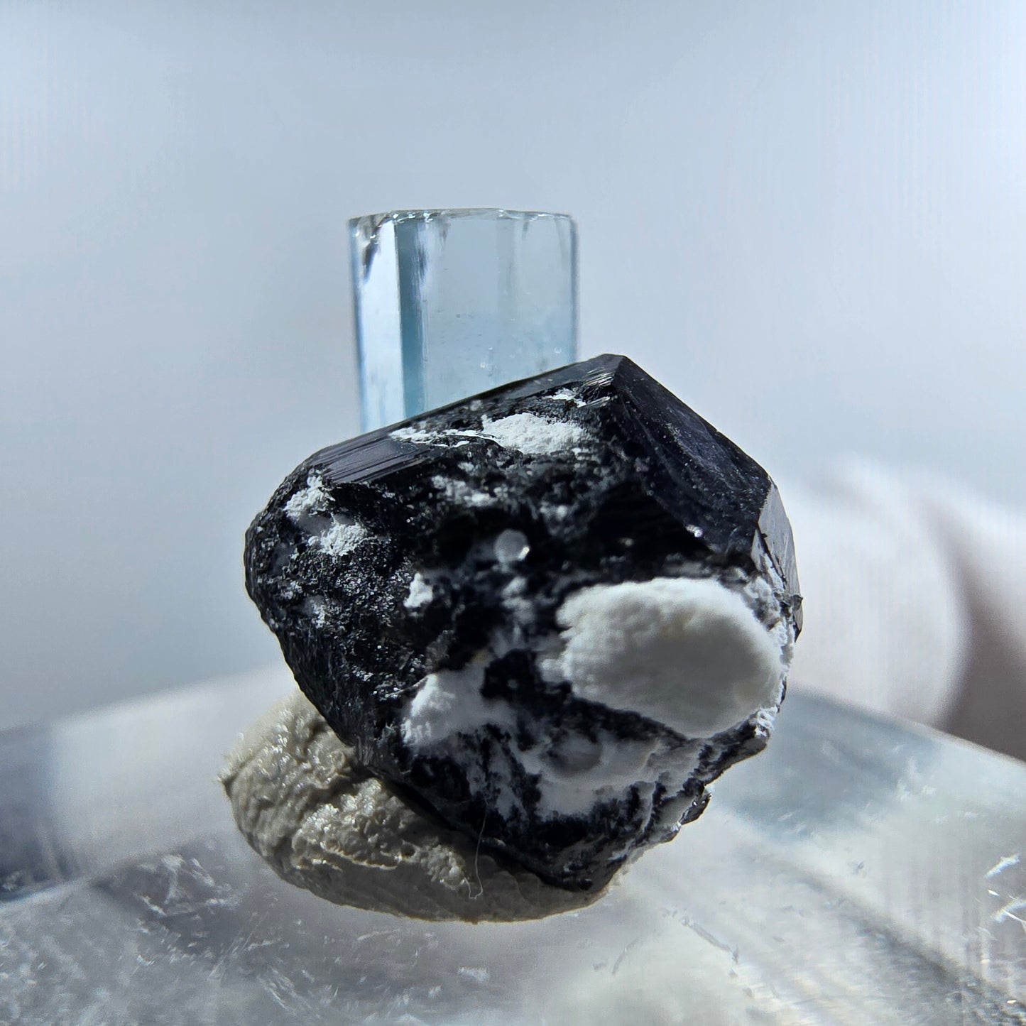 Aigue-marine Setlene, tourmaline Schörl stade Erongo, Namibie 13*14*10mm