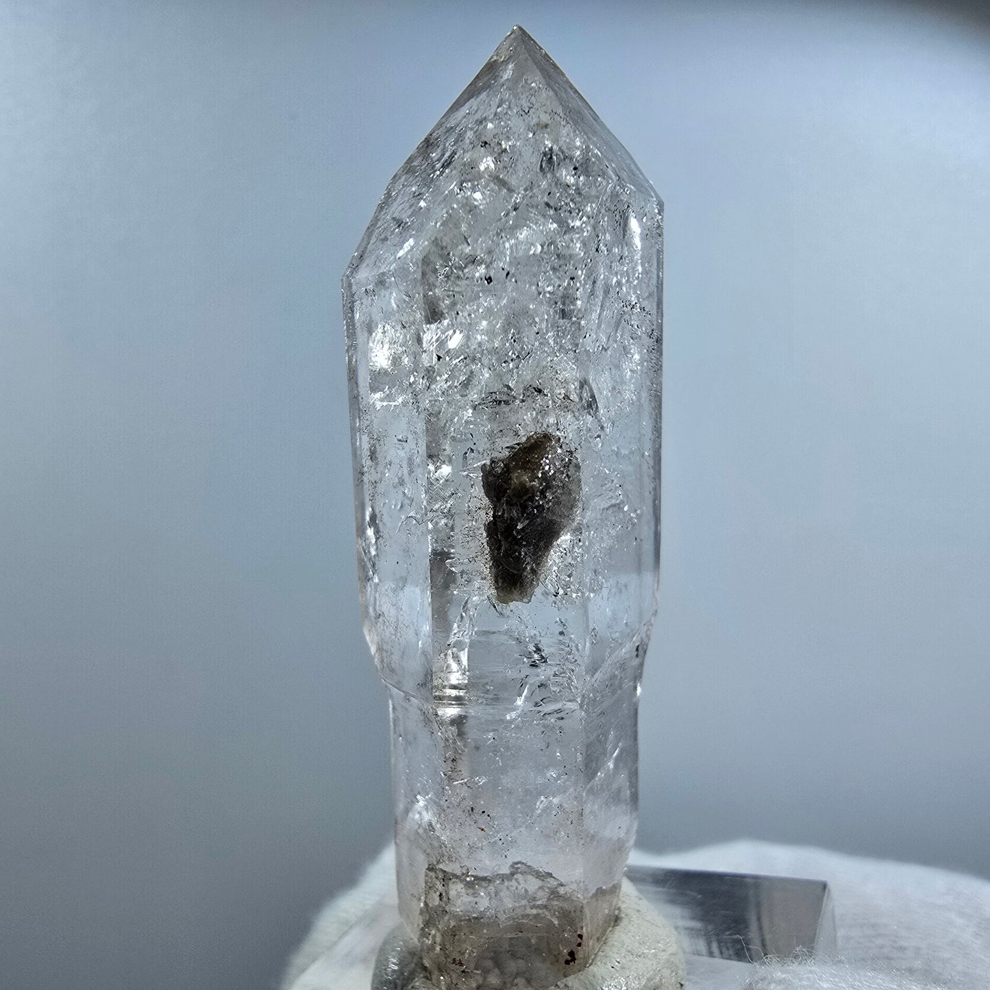 Enhydro Phantom Smoky Quartz Scepter with Calcite Valentine Pocket Goboboseb Namibia 53*19*13mm