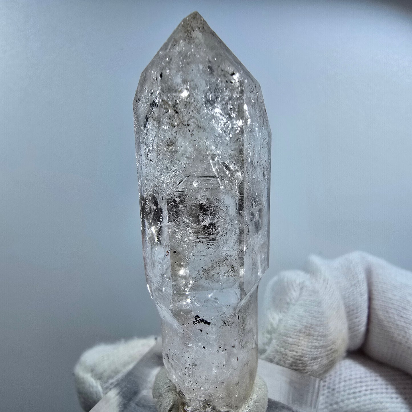 Enhydro Phantom Smoky Quartz Scepter with Calcite Valentine Pocket Goboboseb Namibia 53*19*13mm