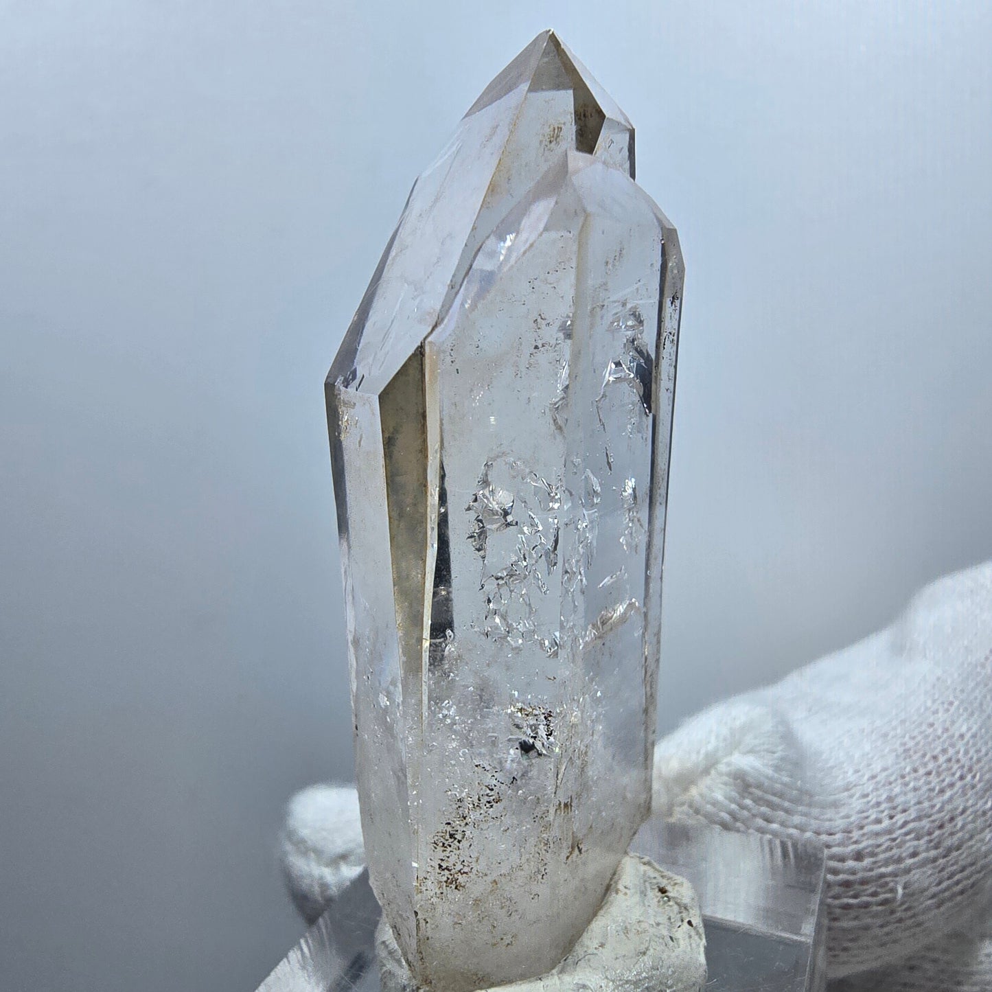 Quartz fumé fantôme lémurien Quartz Gémeaux Valentine Pocket Goboboseb Namibie 53*19*14mm