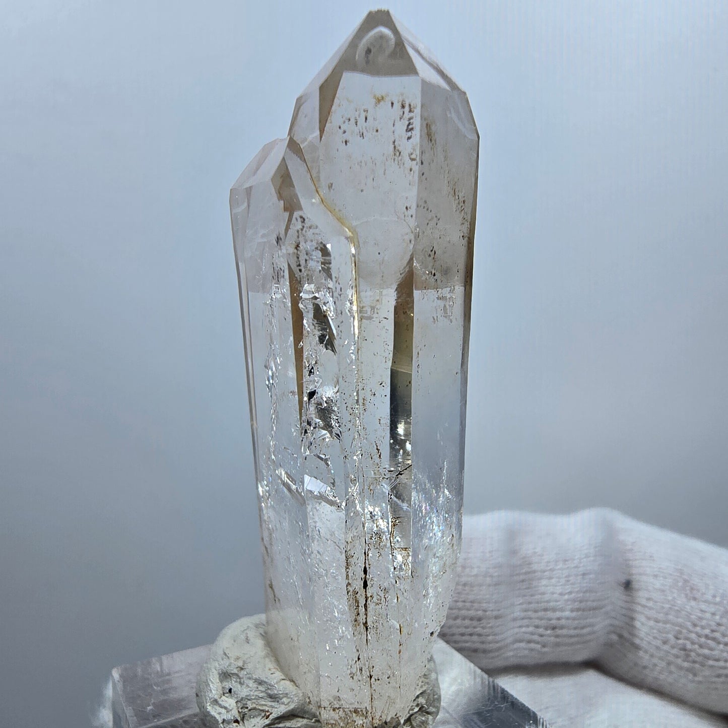 Quartz fumé fantôme lémurien Quartz Gémeaux Valentine Pocket Goboboseb Namibie 53*19*14mm
