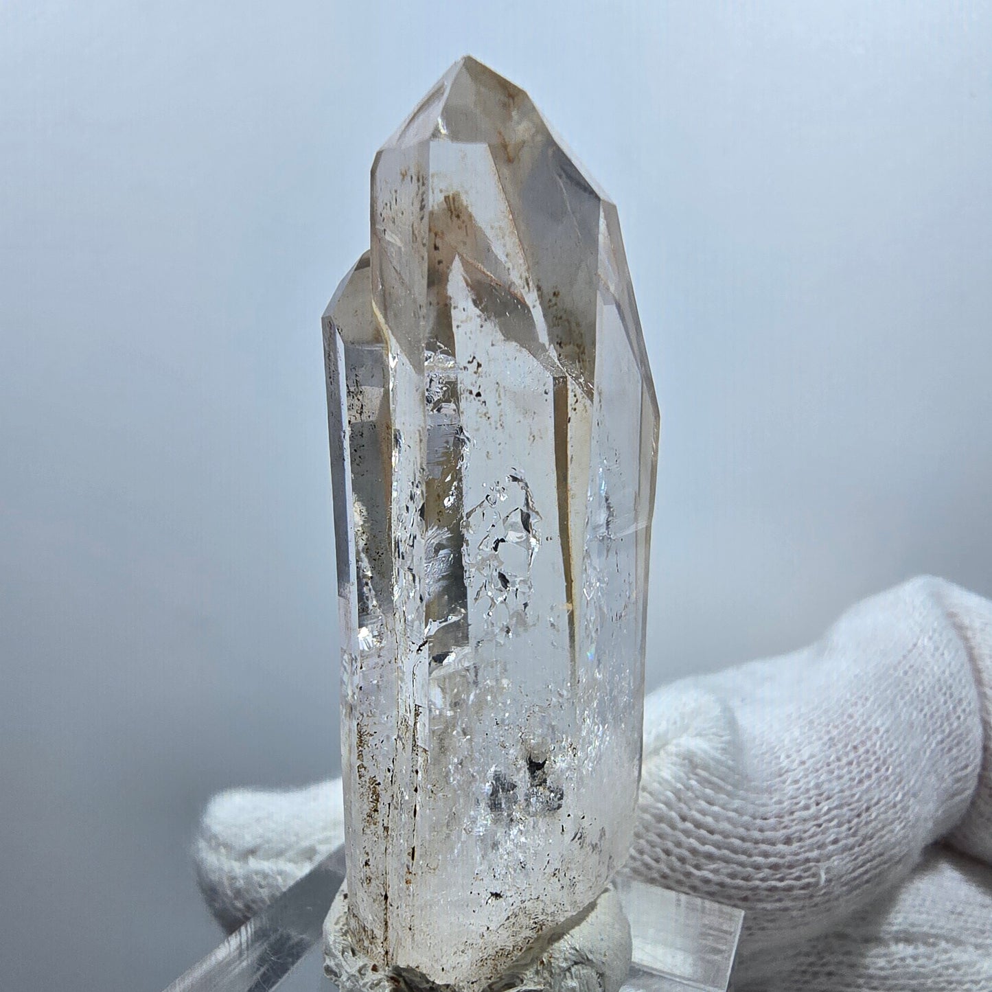 Quartz fumé fantôme lémurien Quartz Gémeaux Valentine Pocket Goboboseb Namibie 53*19*14mm