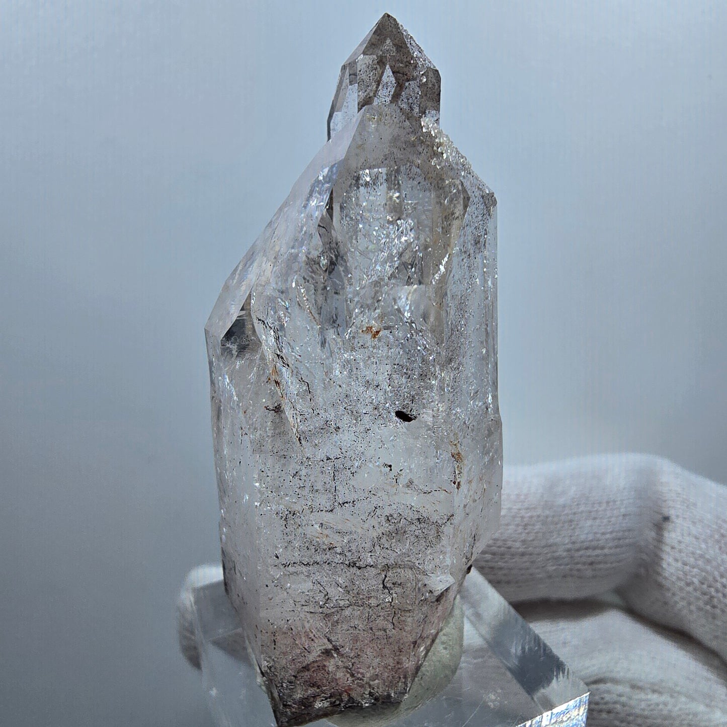 Enhydro Phantom Smoky Quartz Twin, Analcim Valentine Pocket Goboboseb Namibia 57*27*22mm