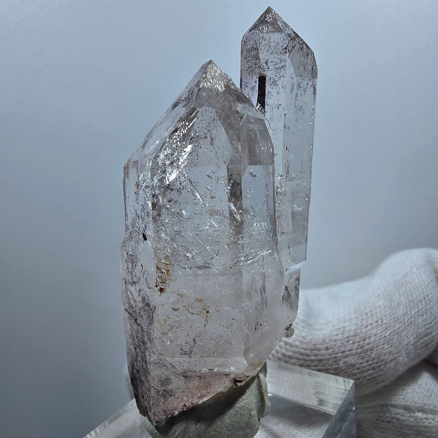 Enhydro Phantom Smoky Quartz Twin, Analcim Valentine Pocket Goboboseb Namibia 57*27*22mm