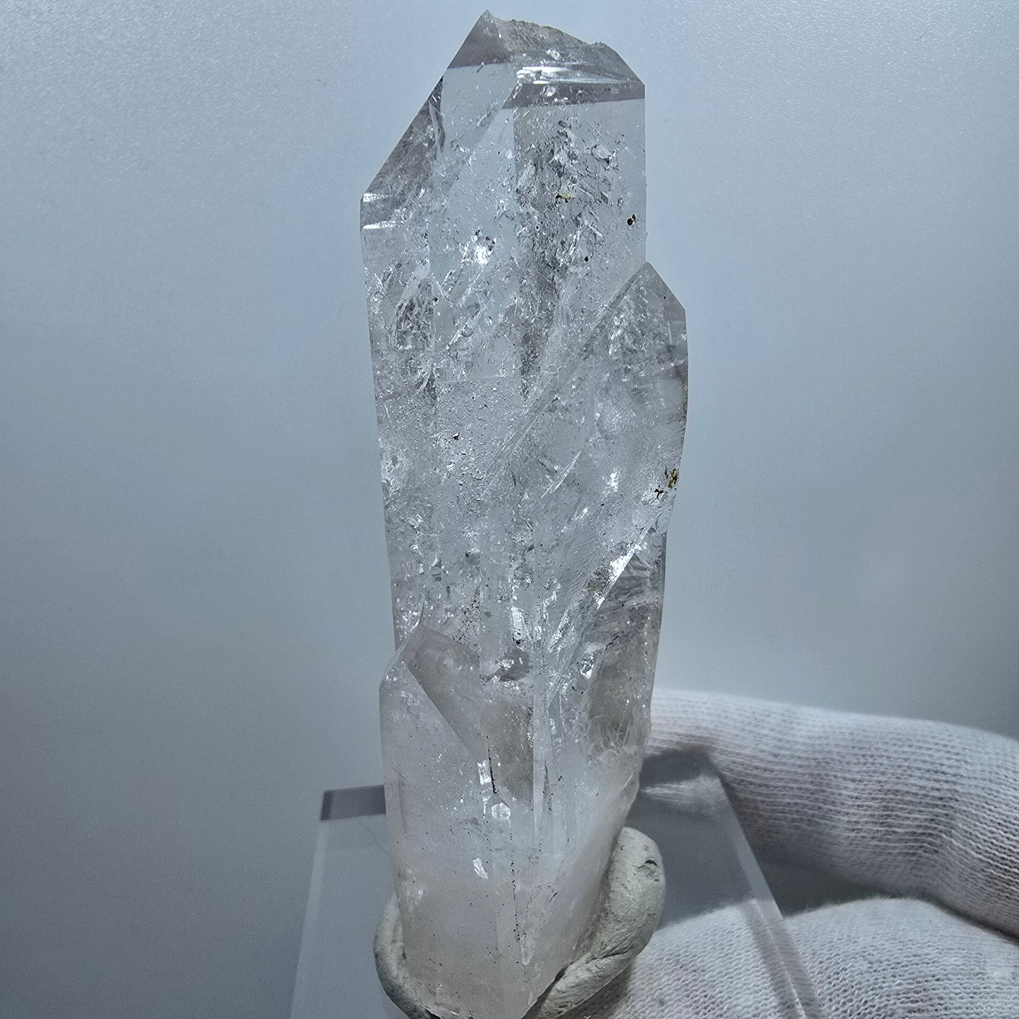 Sceptre en quartz fumé lémurien Enhydro, 3x Bubble Valentine Pocket Goboboseb Namibie 84*33*26mm