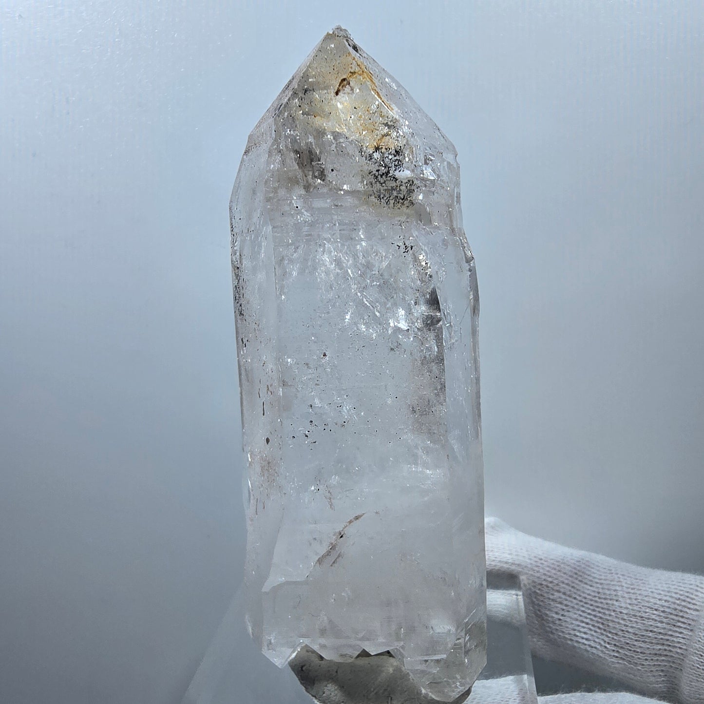 Quartz fumé lémurien Enhydro DT Sceptre Grande bulle Valentine Pocket Gob Namibie 89*37*25mm