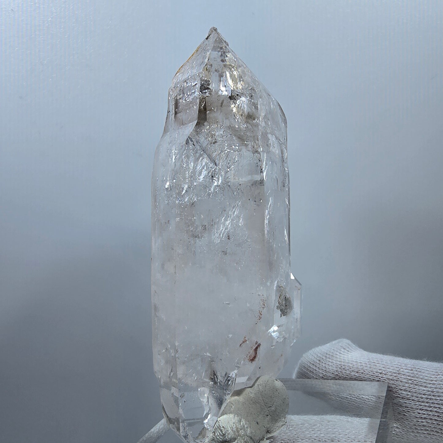 Quartz fumé lémurien Enhydro DT Sceptre Grande bulle Valentine Pocket Gob Namibie 89*37*25mm