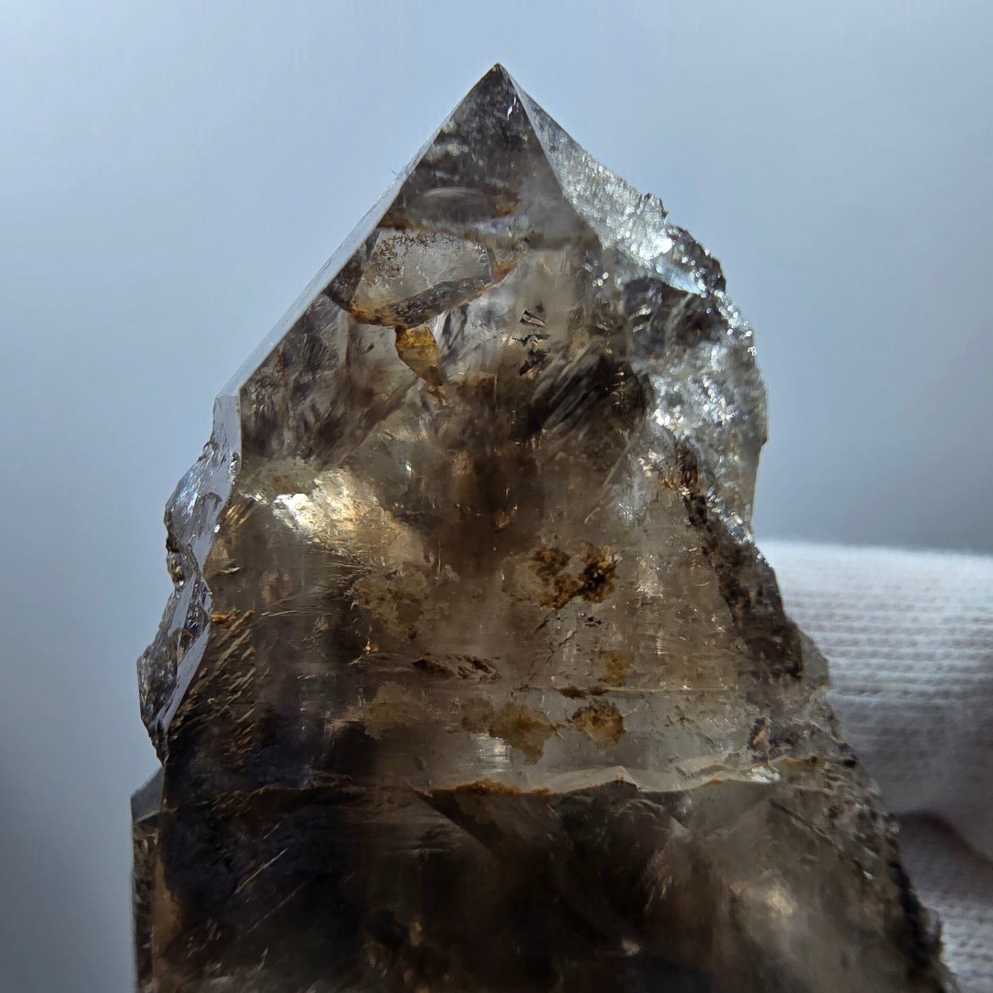 Enhydro Skeleton Smoky Quartz DT Scepter, 1x Bubble Valentine Pocket Gobobs. Namibia 79*49*30mm