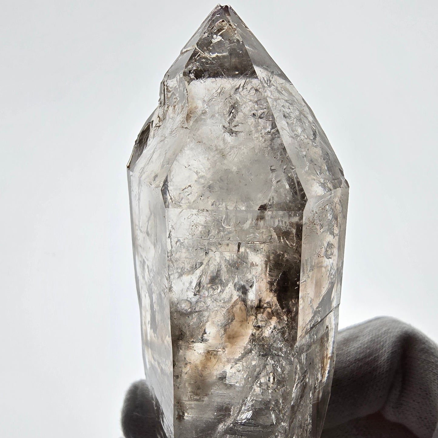 XL Enhydro Skeleton Smoky Quartz DT Scepter, Large Bubble Valentine Pocket, Namibia 135*46*32mm