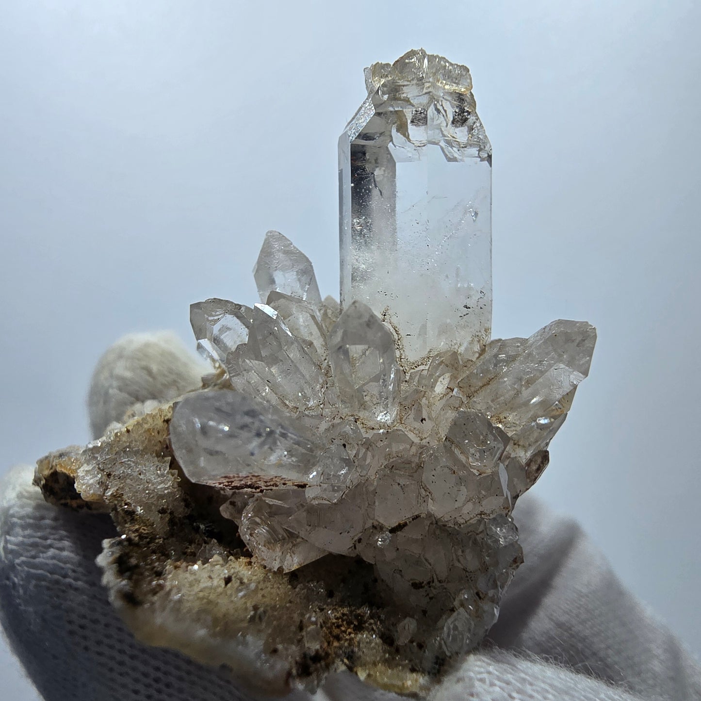 Clear smoky quartz points on matrix specimen Valentine Pocket Goboboseb Namibia 53*44*39mm