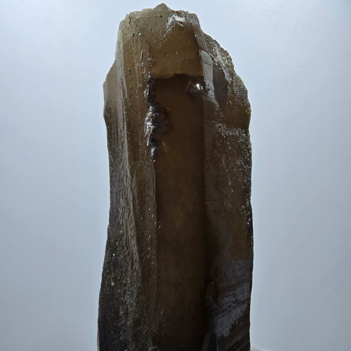 Quartz fumé squelette fantôme, spécimen d'hyalite, Erongo, Namibie, 105 x 42 x 31 mm