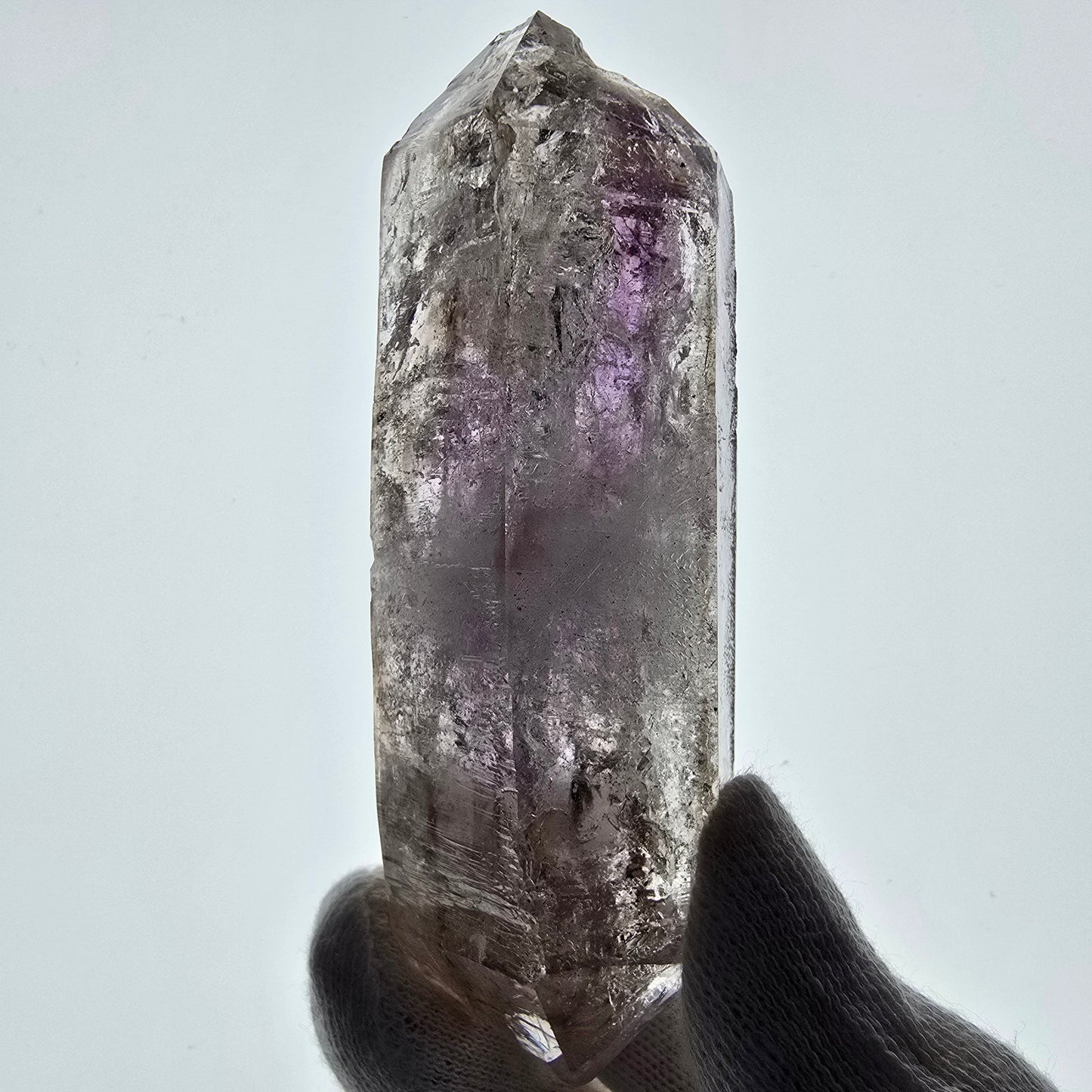 Sceptre d'améthyste squelette Enhydro DT UV Calcite 2x Bubble Valentine Pocket Namibie 99*35*31mm