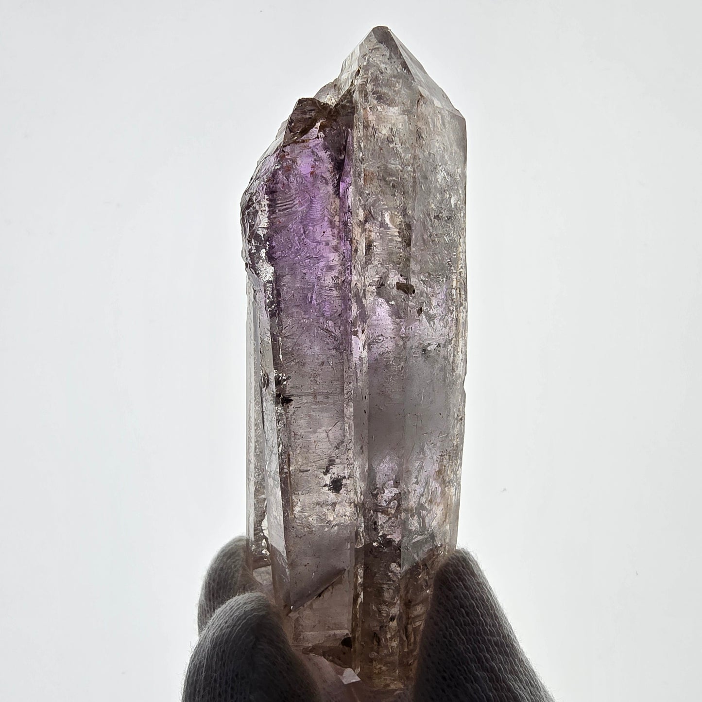 Sceptre d'améthyste squelette Enhydro DT UV Calcite 2x Bubble Valentine Pocket Namibie 99*35*31mm