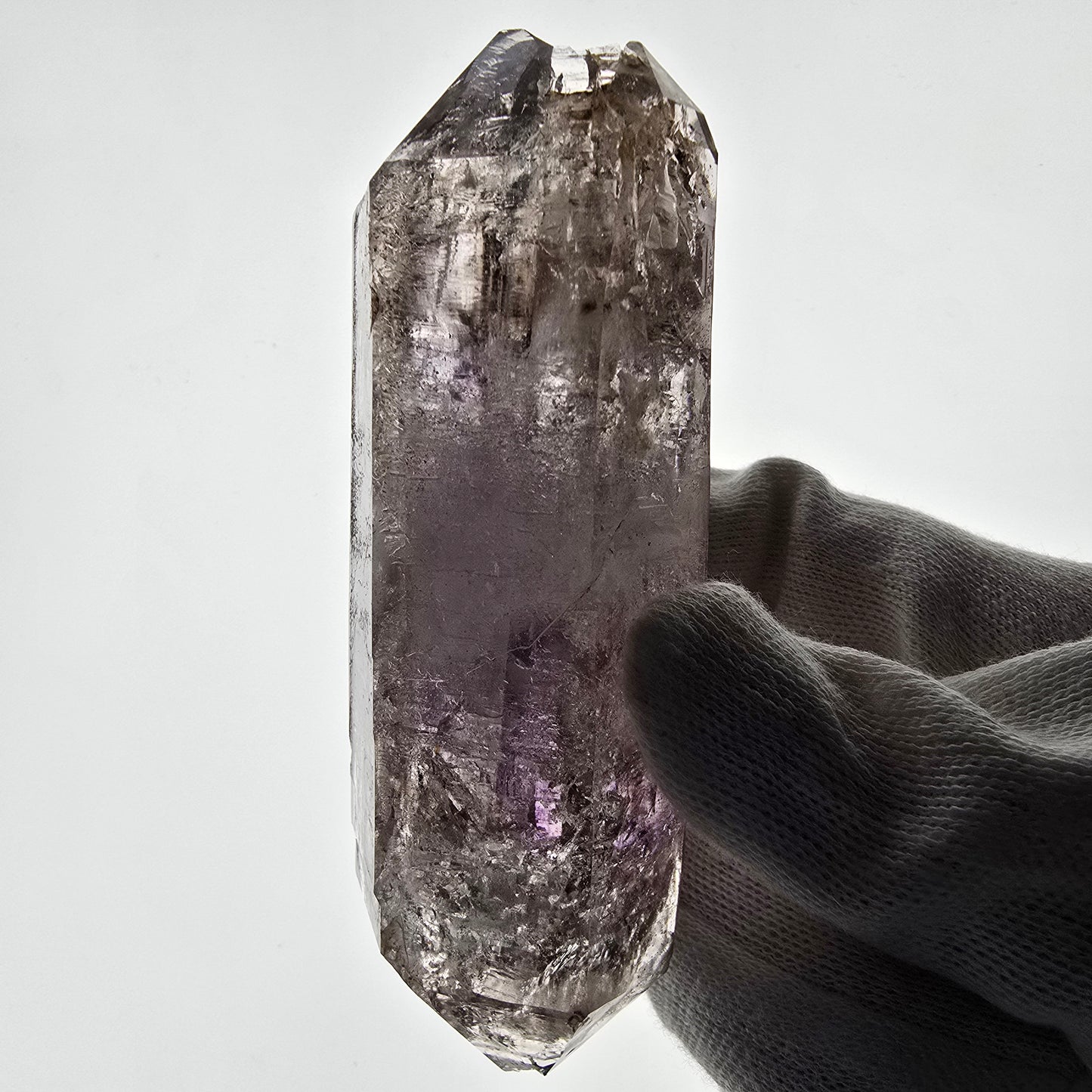 Sceptre d'améthyste squelette Enhydro DT UV Calcite 2x Bubble Valentine Pocket Namibie 99*35*31mm