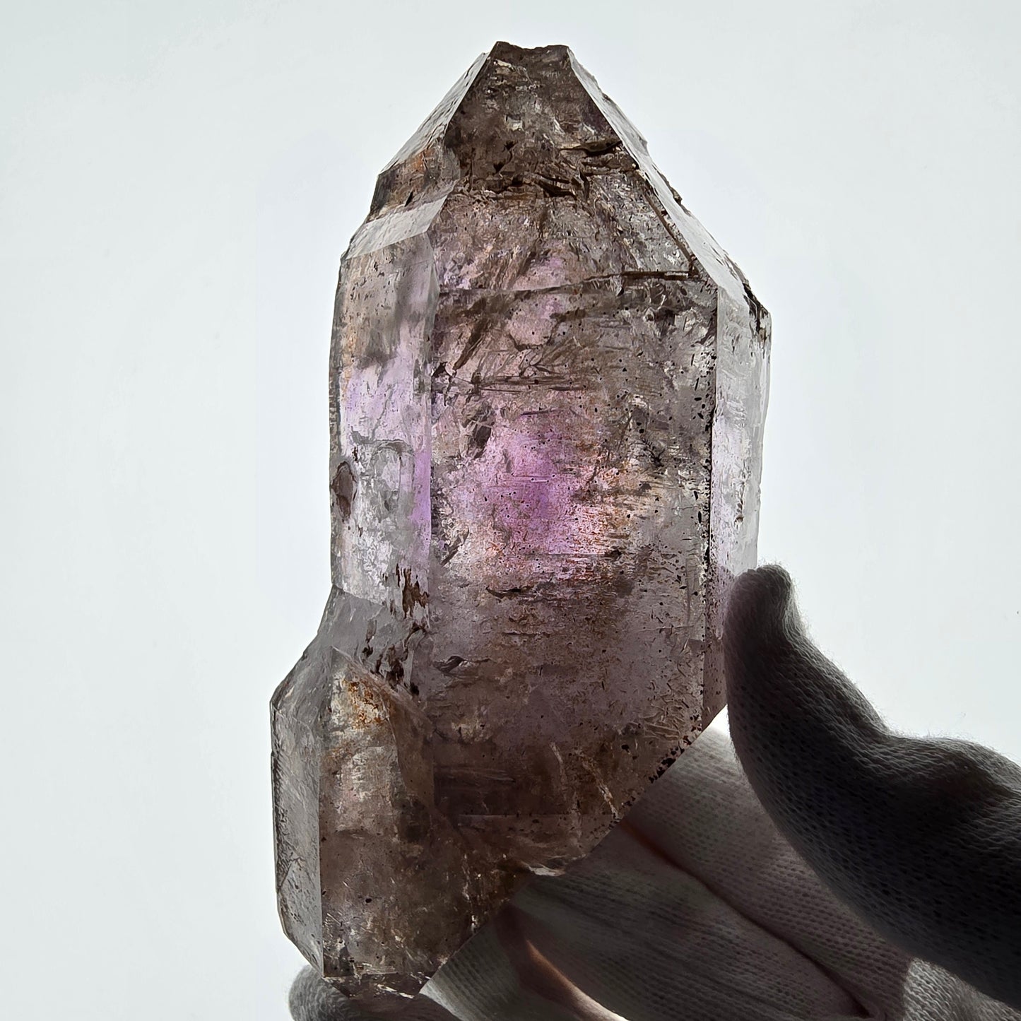 Enhydro Skelett Amethyst DT Zepter, 3x Blase (große) Valentine Pocket Namibia 116*53*47mm