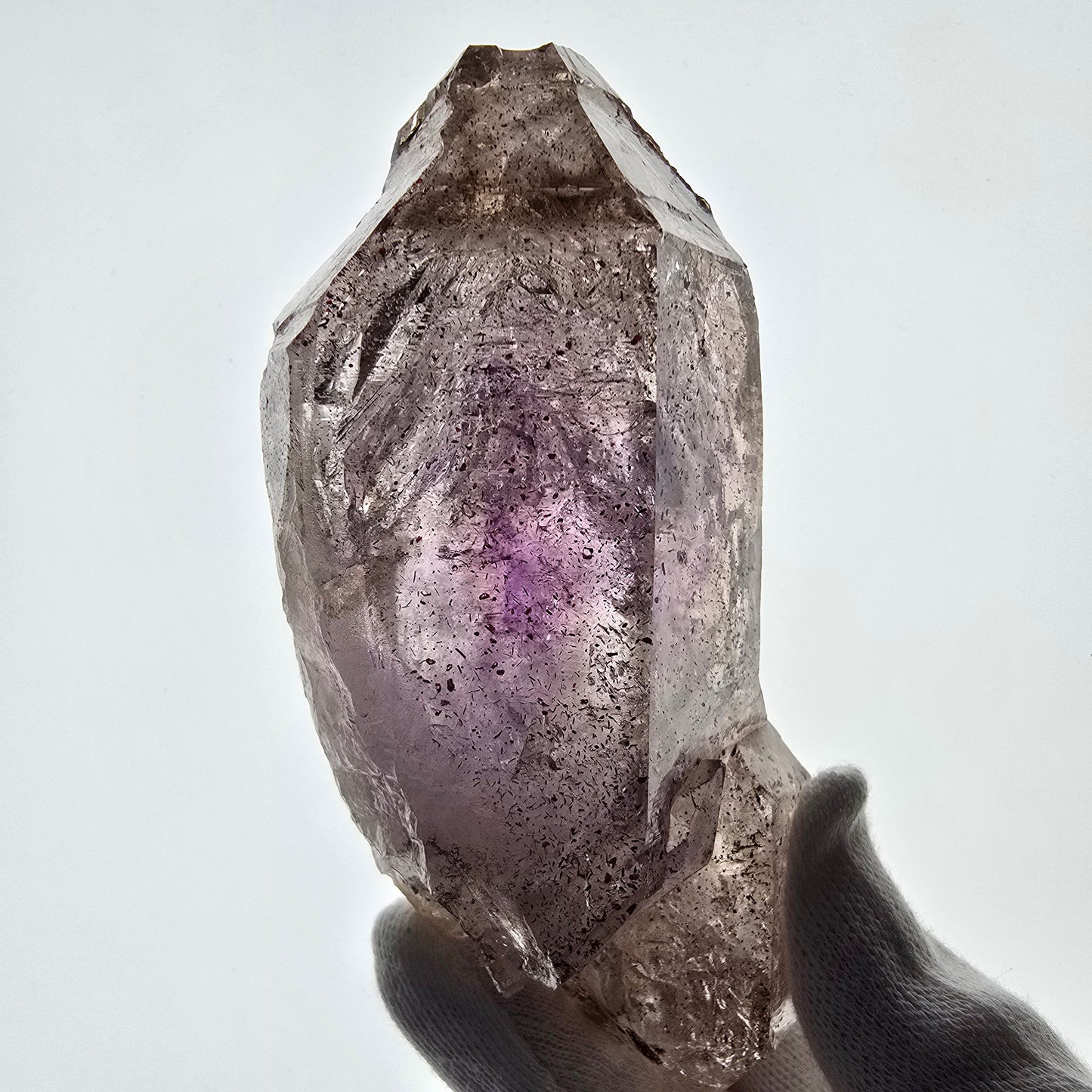 Enhydro Skelett Amethyst DT Zepter, 3x Blase (große) Valentine Pocket Namibia 116*53*47mm