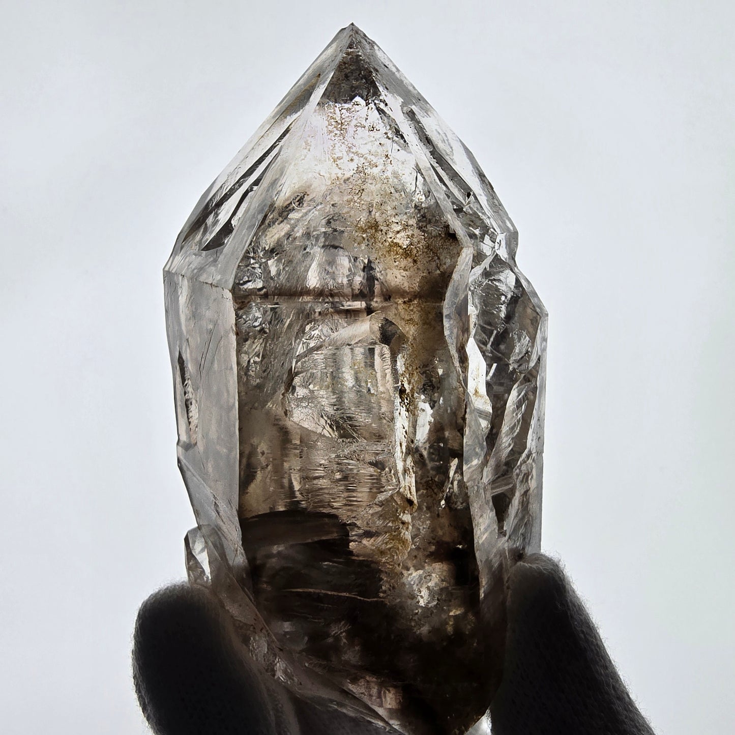 Sceptre DT Enhydro Skeleton Smoky Quartz 4x Bubble (grand) Valentine Pocket Namibie 106*53*46mm