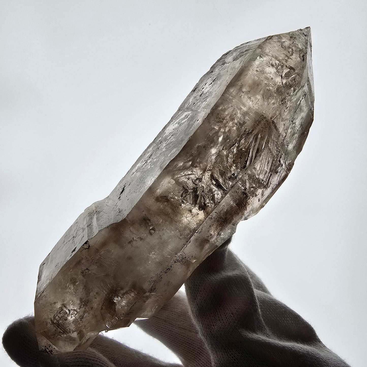 XL Skeleton Phantom Smoky Quartz DT Sceptre Valentine Pocket, Namibie 183*56*44mm