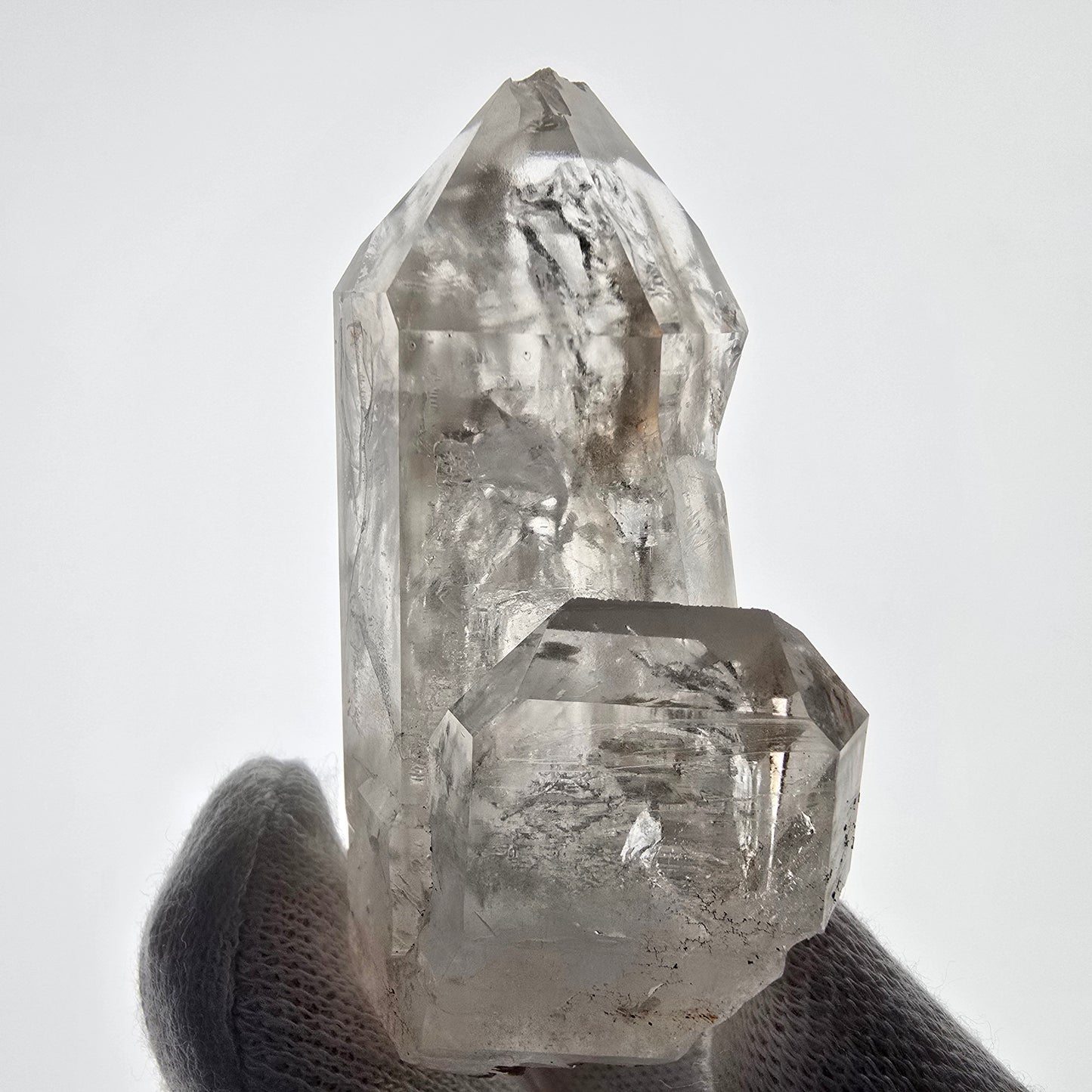 Squelette Fantôme Quartz Fumé DT Sceptre Valentine Pocket Goboboseb Namibie 66*37*24mm