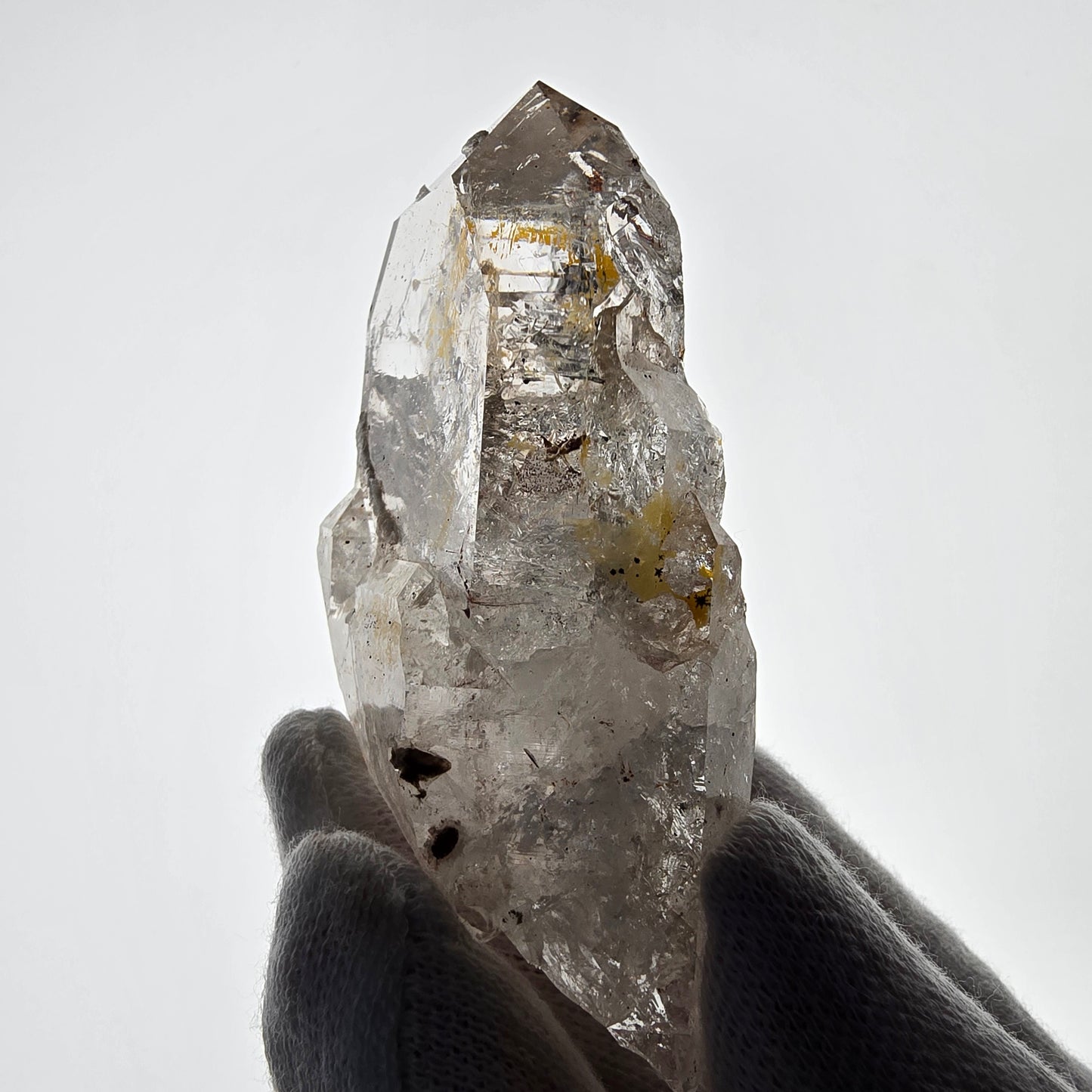 Squelette Fantôme Quartz Fumé DT Sceptre Valentine Pocket Goboboseb Namibie 78*44*24mm