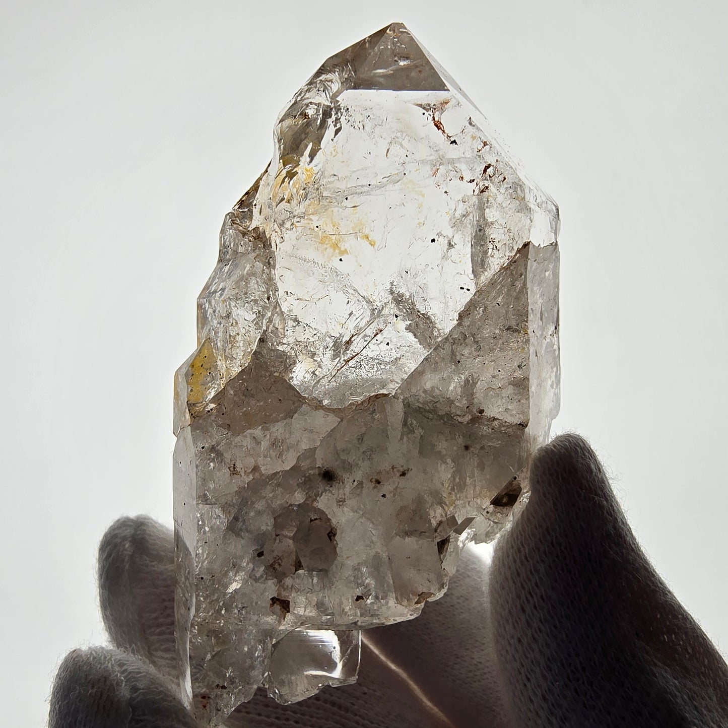 Squelette Fantôme Quartz Fumé DT Sceptre Valentine Pocket Goboboseb Namibie 78*44*24mm