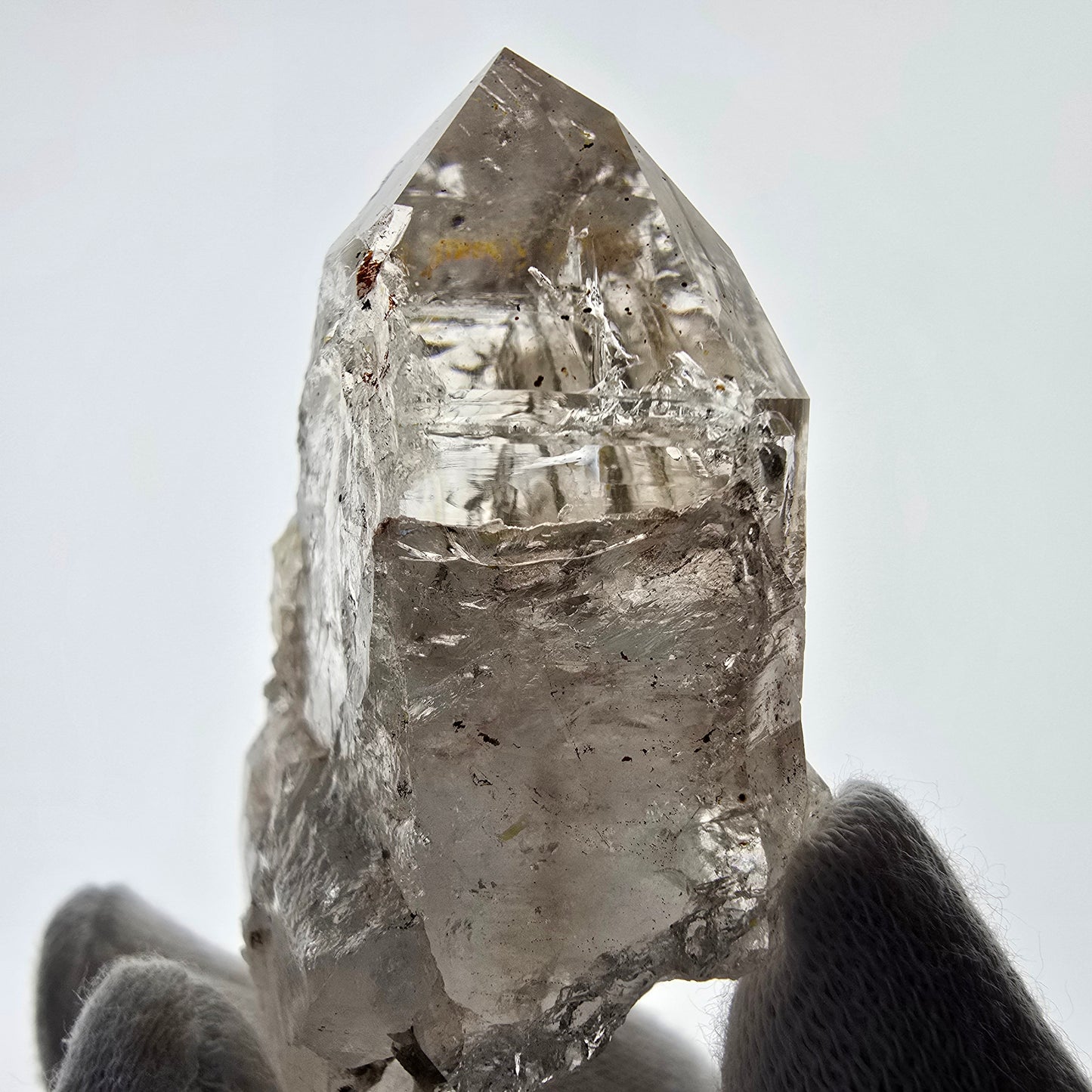 Squelette Fantôme Quartz Fumé DT Sceptre Valentine Pocket Goboboseb Namibie 78*44*24mm