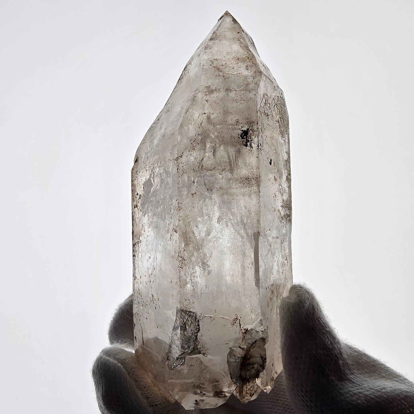 Skeleton Phantom Smoky Quartz DT Scepter, UV Calcite Valentine Pocket, Namibia 95*40*33mm