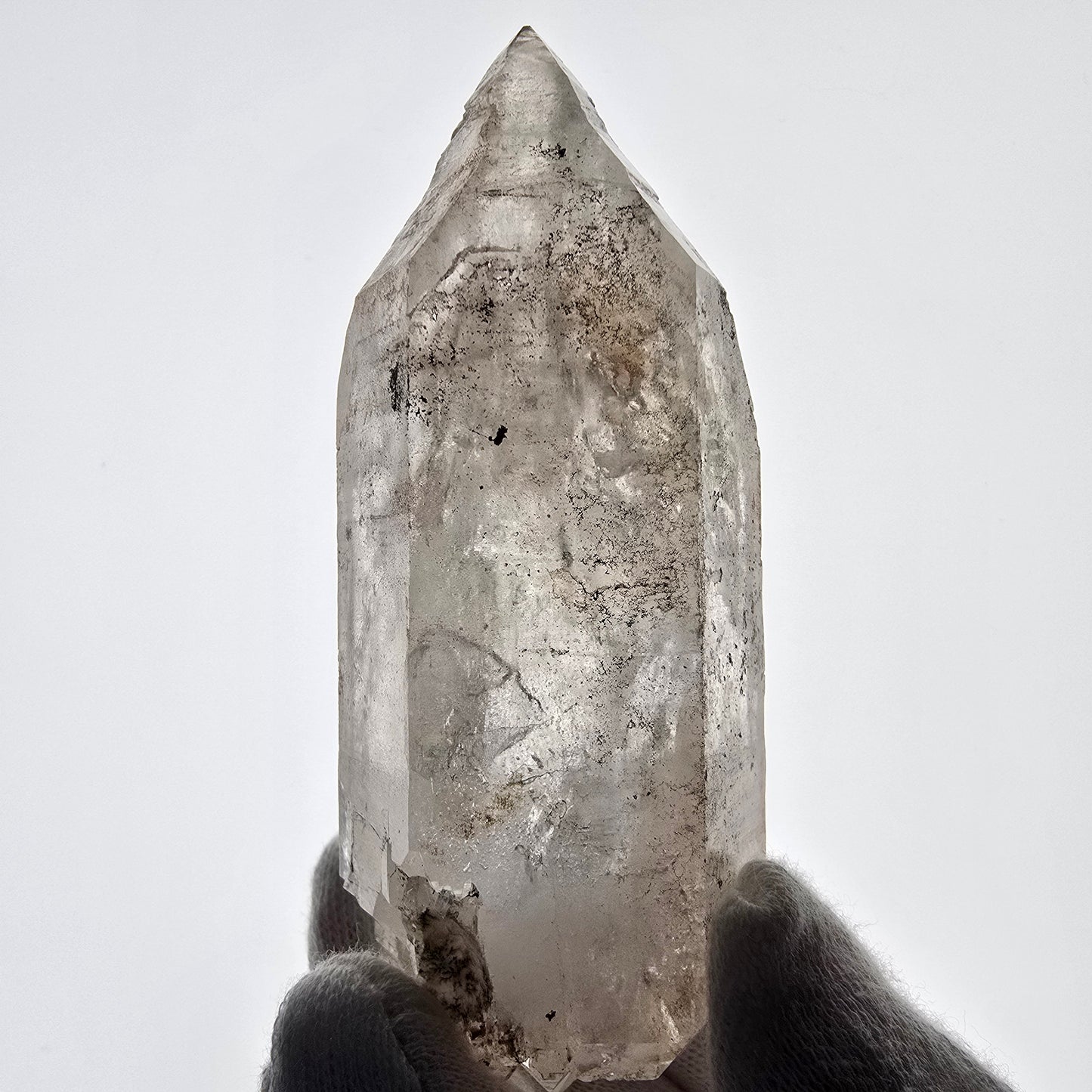 Skeleton Phantom Smoky Quartz DT Scepter, UV Calcite Valentine Pocket, Namibia 95*40*33mm