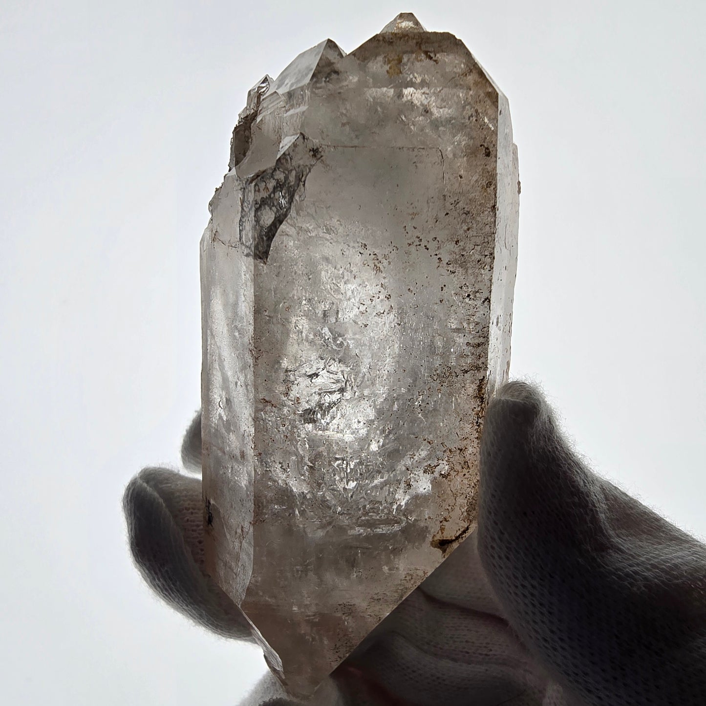 Skeleton Phantom Smoky Quartz DT Scepter, UV Calcite Valentine Pocket, Namibia 95*40*33mm