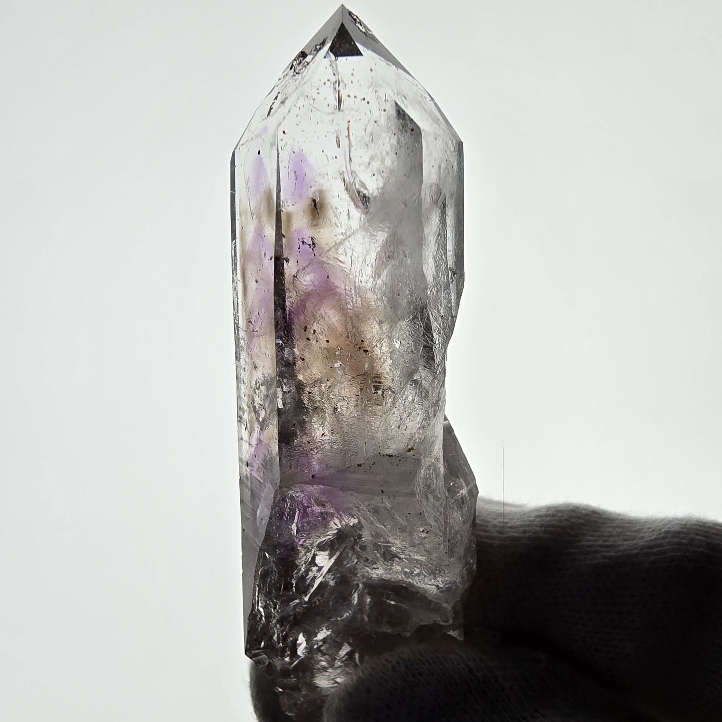 Sceptre d'améthyste hématite Enhydro, mine de calcite UV Streep, Namibie 81 x 22 x 21 mm