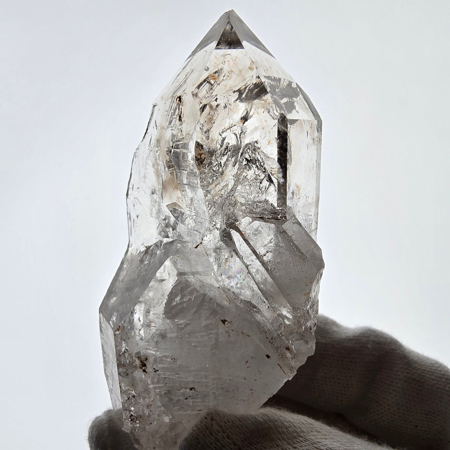 Enhydro Skeleton Smoky Quartz Scepter, UV Calcite Valentine Pocket Namibia 82*41*29mm