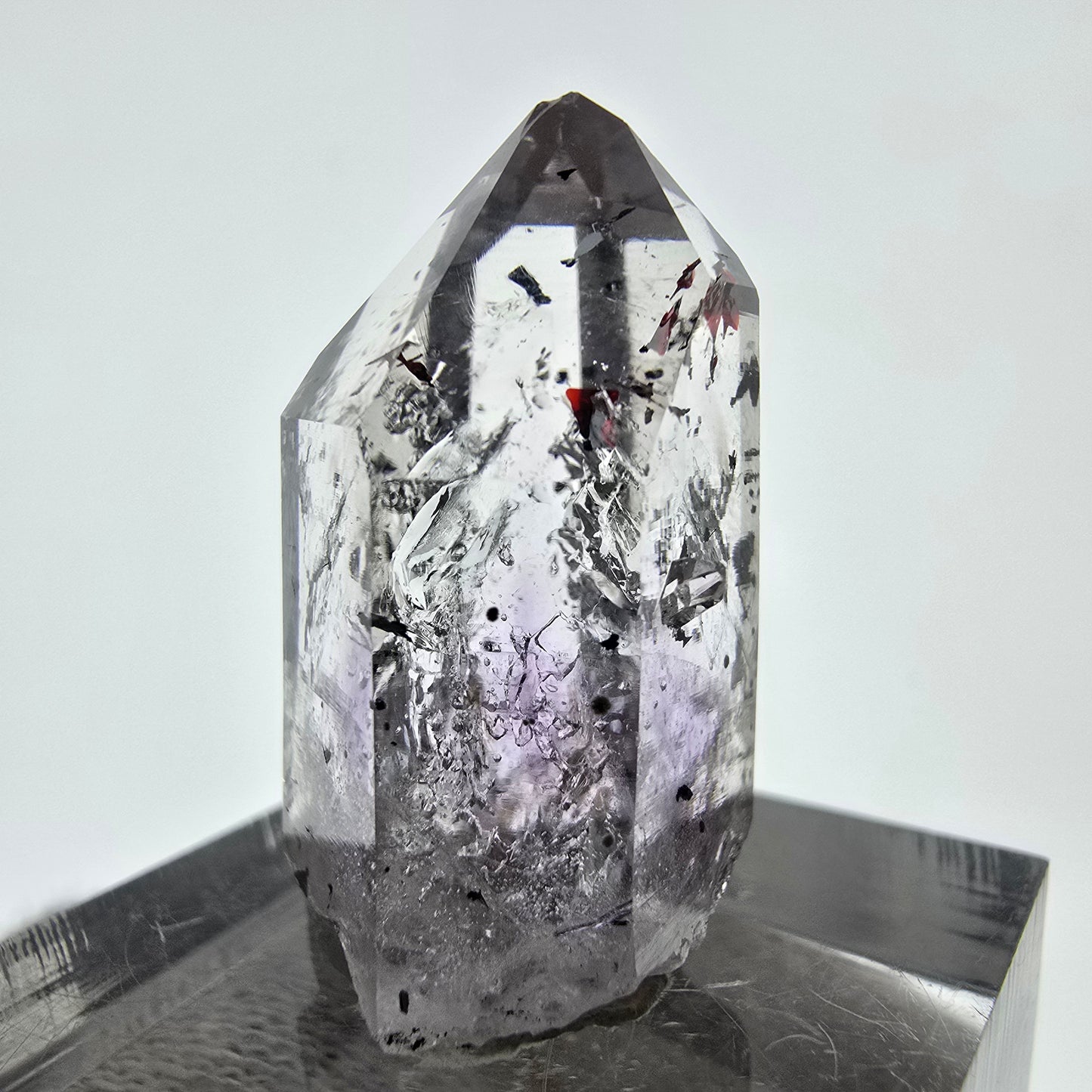 Améthyste fantôme Harlequin d'Enhydro, 3x Bubble Streep Mine, Namibie 27 x 18 x 13 mm