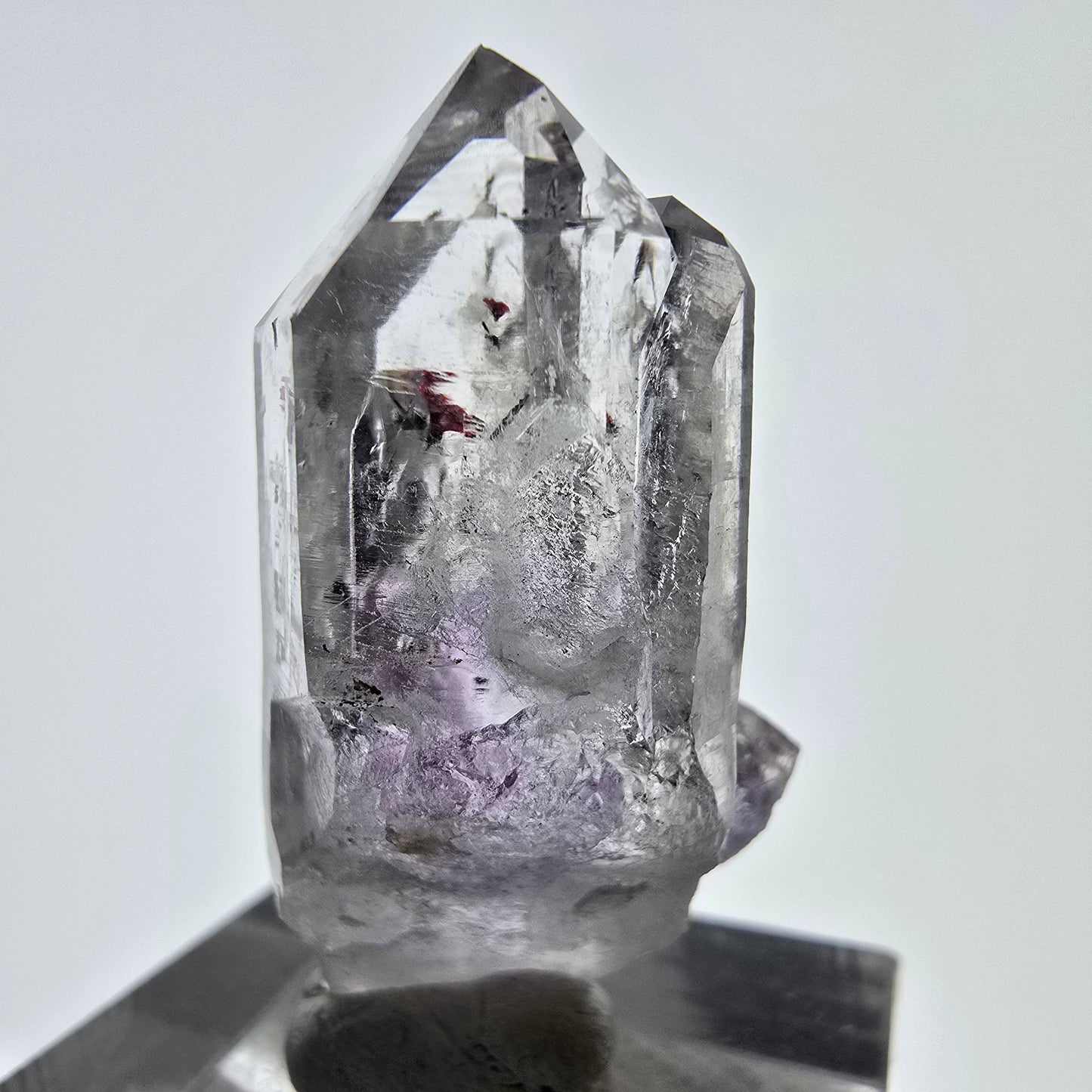 Améthyste fantôme Harlequin, spécimen de préhnite, mine Streep, Namibie, 34 x 18 x 14 mm