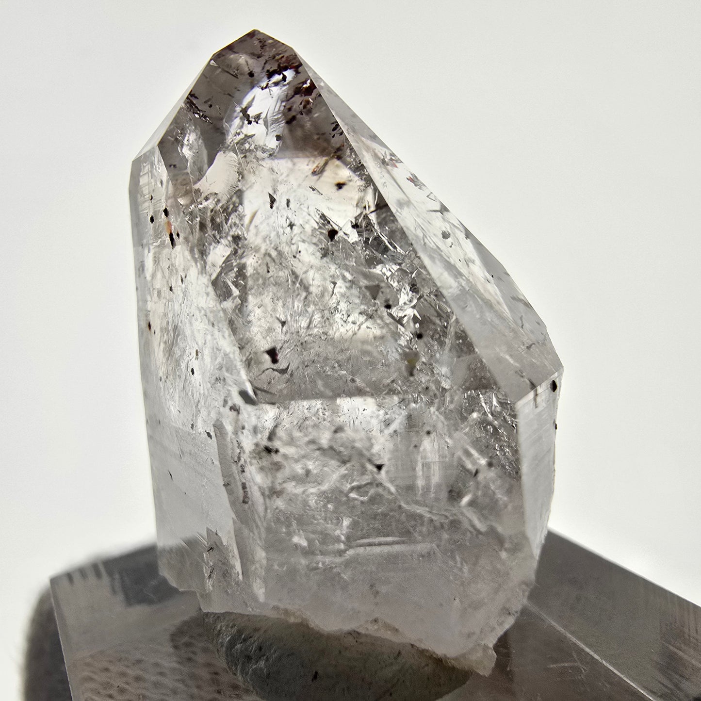 Quartz fumé fantôme Enhydro Harlequin, mine Bubble Streep, Namibie, 31 x 27 x 17 mm