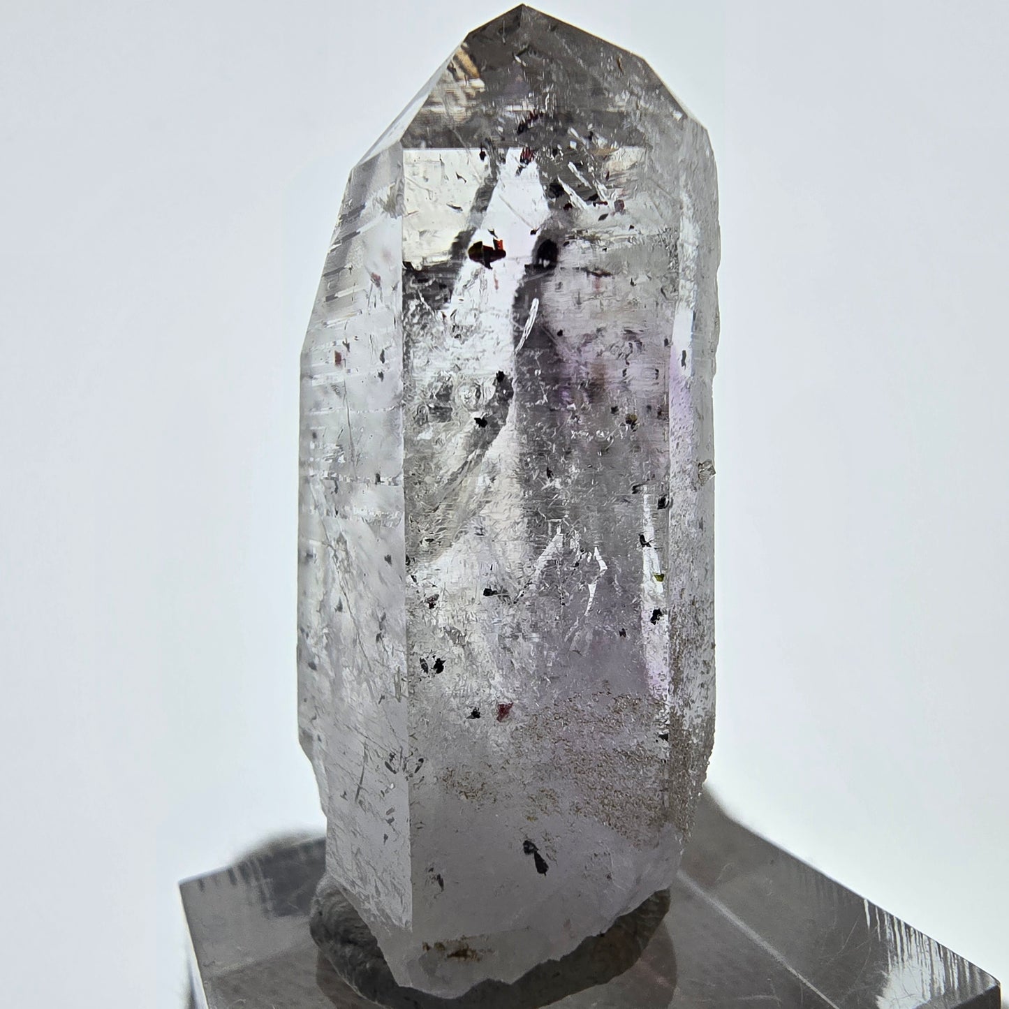 Améthyste fantôme Harlequin Enhydro, préhnite, 2x Bubble Streep Mine, Namibie 42 x 23 x 17 mm