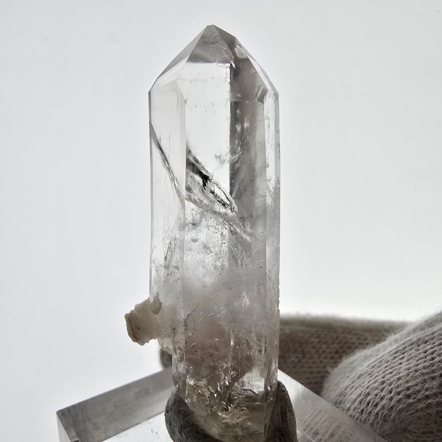Phantom Smoky Quartz DT Scepter Valentine Pocket Gobo. Namibia 47*17*19mm