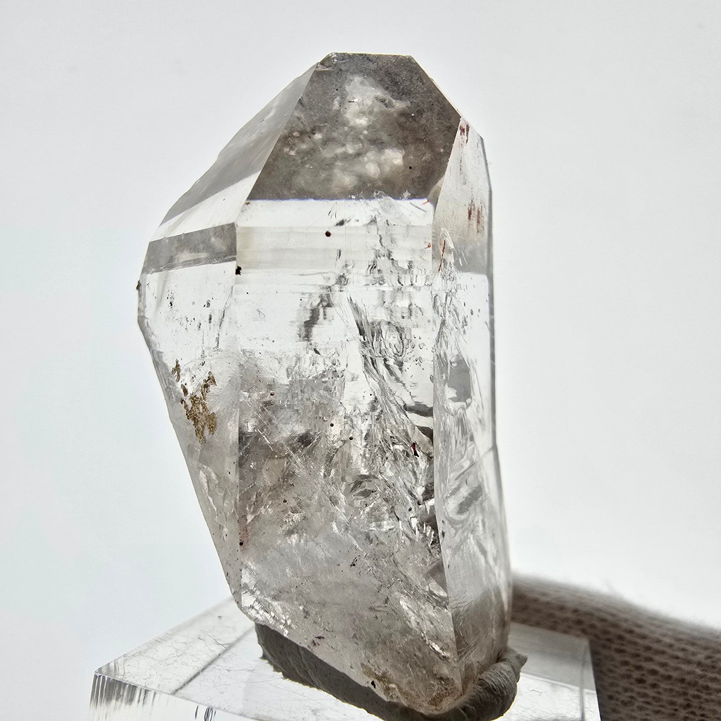 Quartz fumé fantôme lémurien Enhydro, 3 bulles (grandes), Streep Mine, Namibie, 44 x 27 x 23 mm