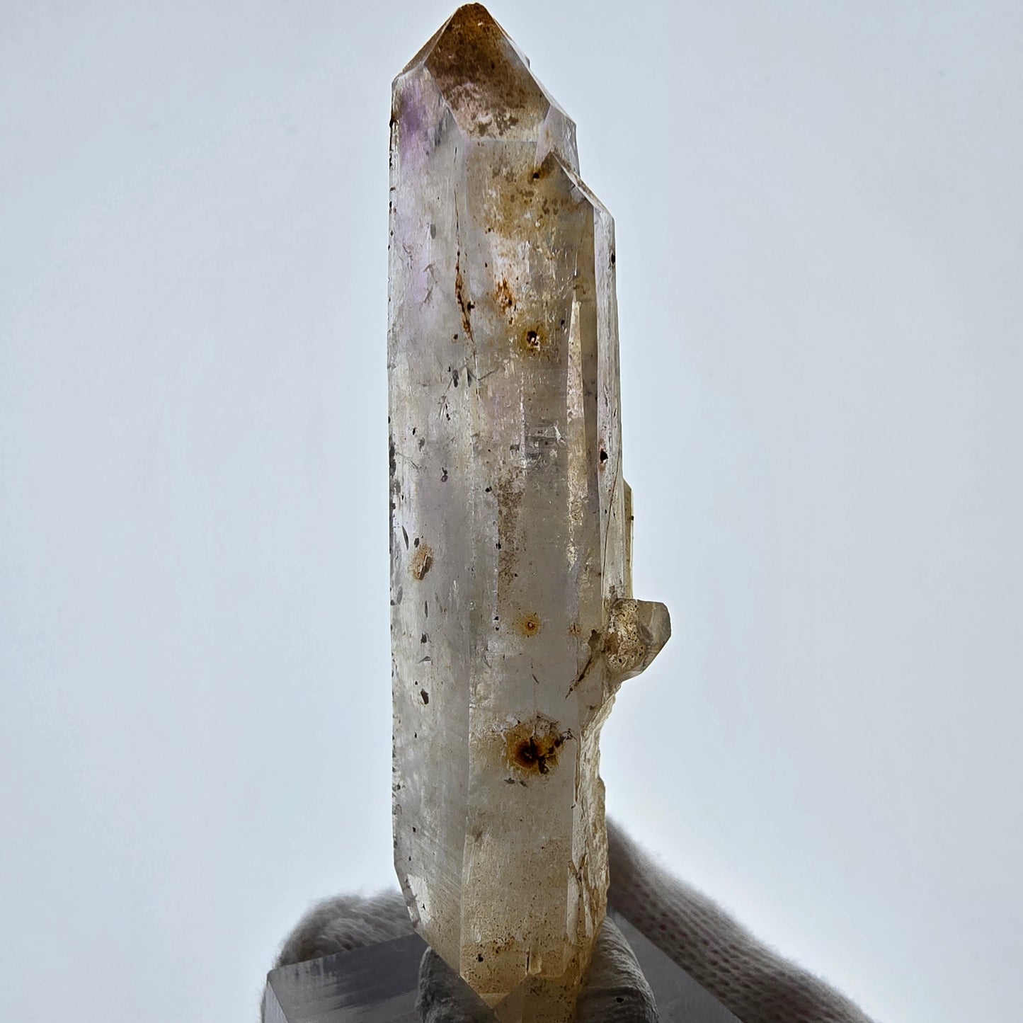 Harlekin Phantom Amethyst DT Zepter, UV Calcit Streep Mine, Namibia 70*19*19mm