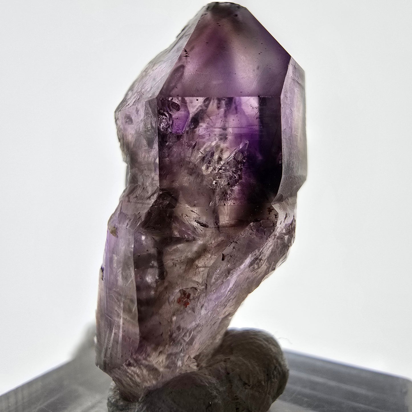 Pointe de sceptre d'améthyste fantôme Enhydro, 1x Bubble Brandberg, Namibie 32 x 17 x 14 mm